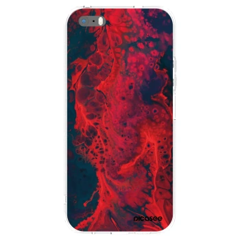 Picasee átlátszó szilikon tok az alábbi mobiltelefonokra Apple iPhone 5/5S/SE - Organic red