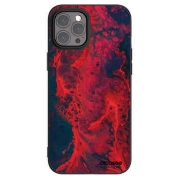 Picasee fekete szilikon tok az alábbi mobiltelefonokra Apple iPhone 12 Pro Max - Organic red