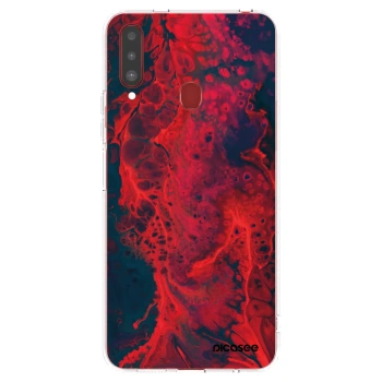 Picasee átlátszó szilikon tok az alábbi mobiltelefonokra Samsung Galaxy A20s - Organic red