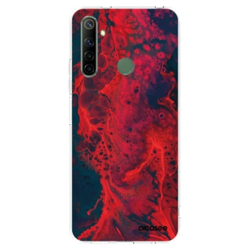 Picasee átlátszó szilikon tok az alábbi mobiltelefonokra Realme 6i - Organic red