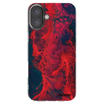 Picasee átlátszó szilikon tok az alábbi mobiltelefonokra Apple iPhone 16 Plus - Organic red