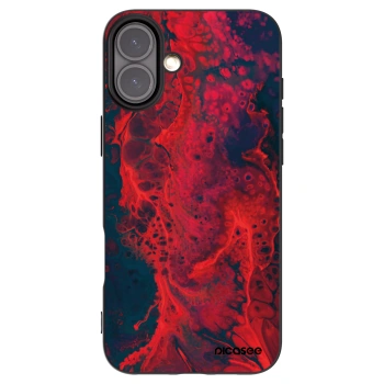 Picasee fekete szilikon tok az alábbi mobiltelefonokra Apple iPhone 16 Plus - Organic red