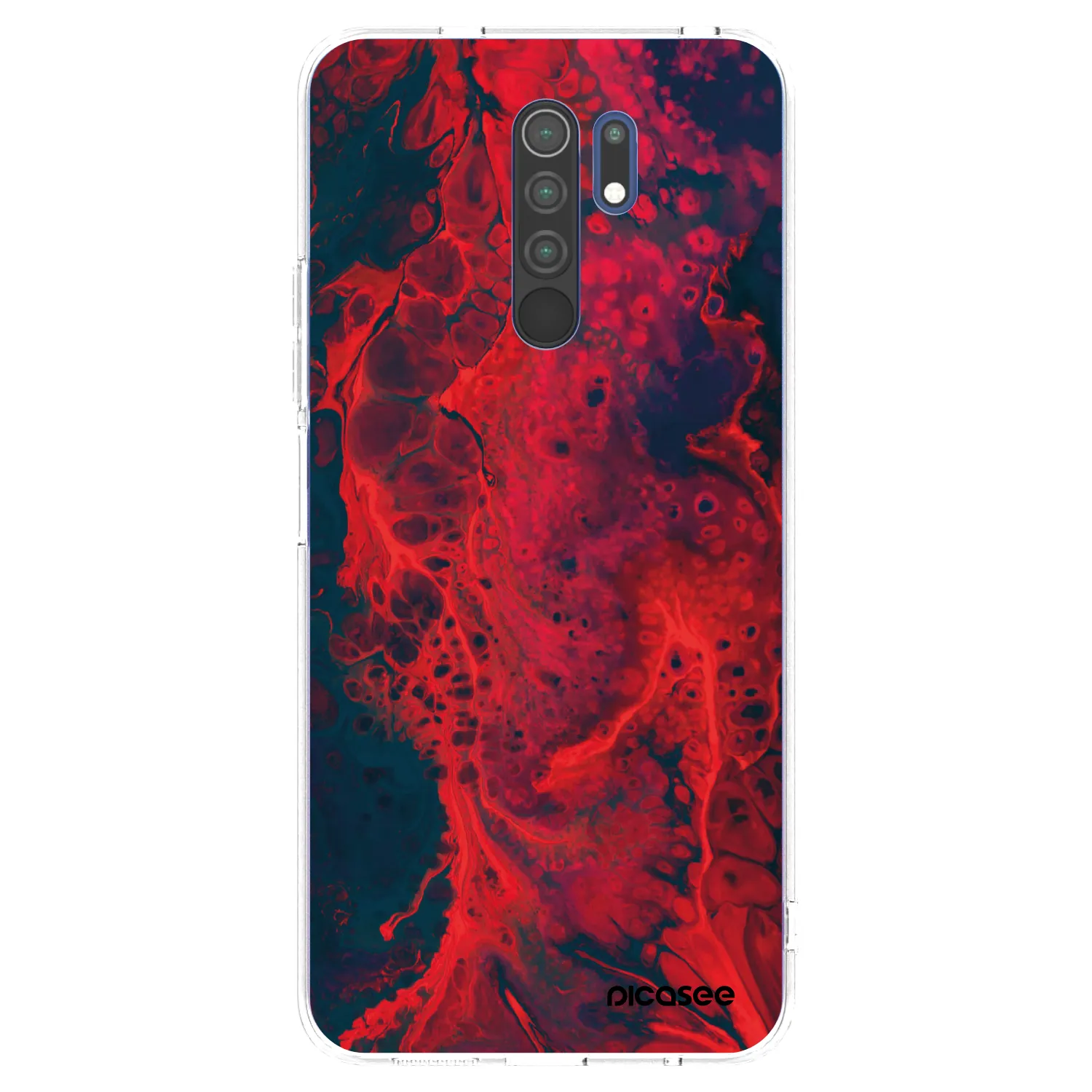 Picasee átlátszó szilikon tok az alábbi mobiltelefonokra Xiaomi Redmi 9 - Organic red