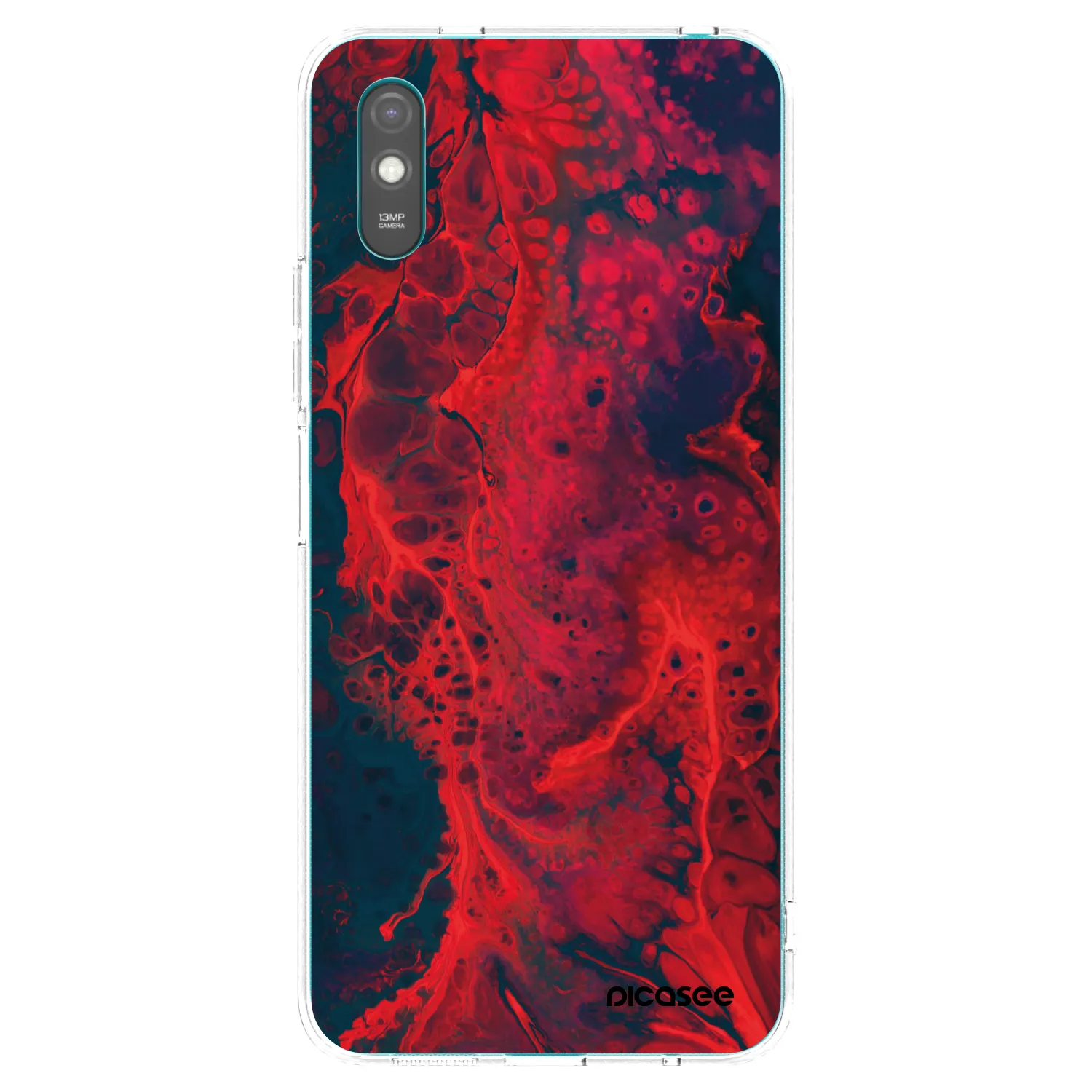 Picasee átlátszó szilikon tok az alábbi mobiltelefonokra Xiaomi Redmi 9A - Organic red