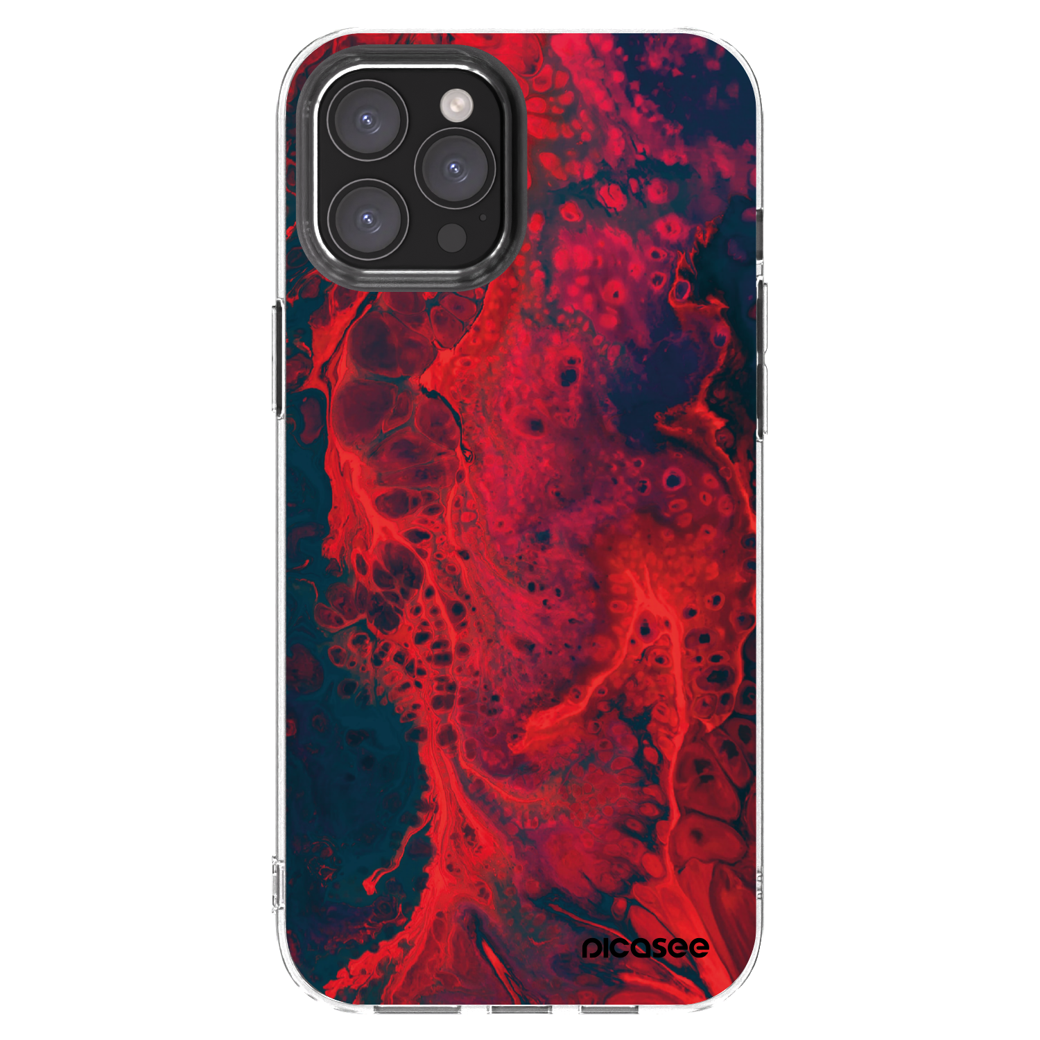 Picasee átlátszó szilikon tok az alábbi mobiltelefonokra Apple iPhone 12 Pro Max - Organic red
