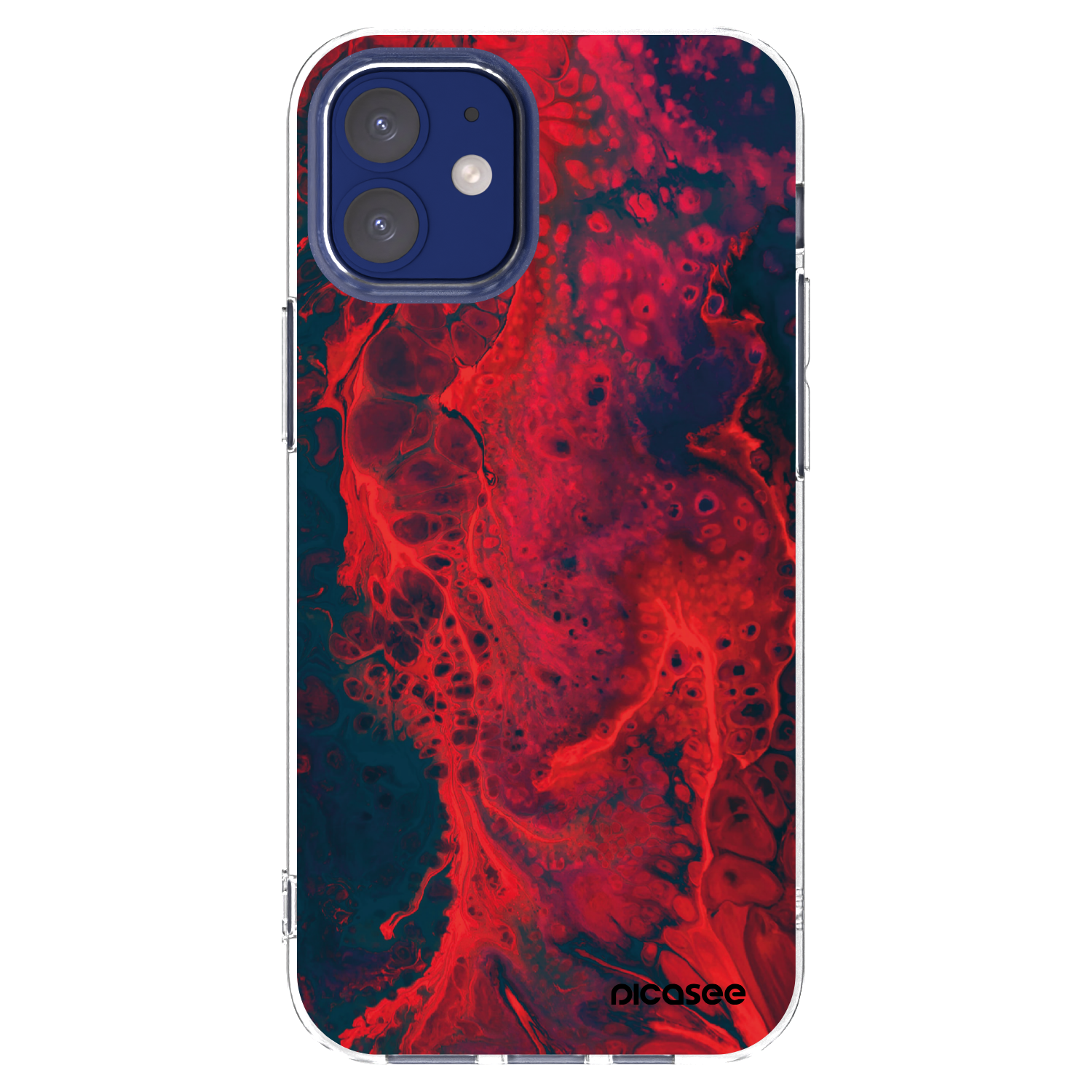 Picasee átlátszó szilikon tok az alábbi mobiltelefonokra Apple iPhone 12 mini - Organic red