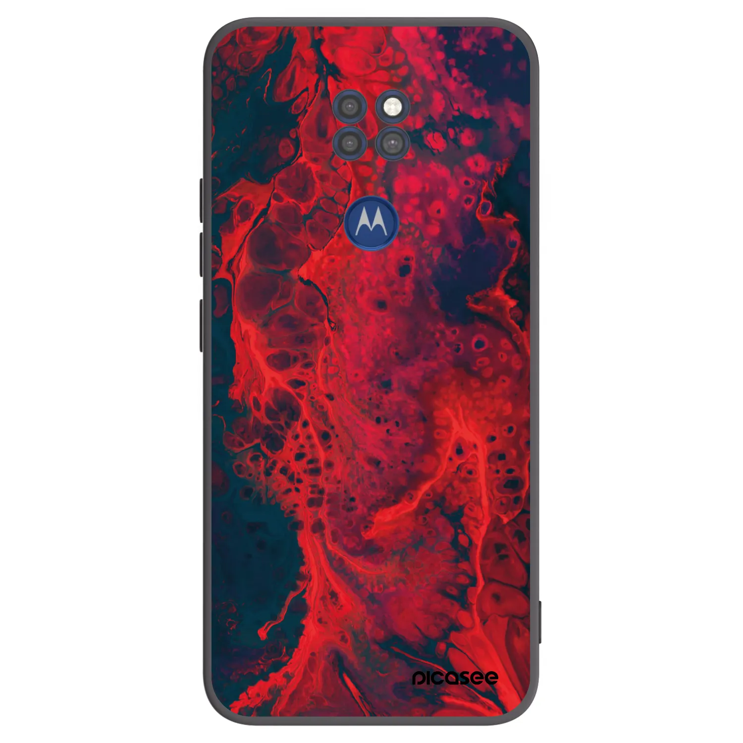Picasee fekete szilikon tok az alábbi mobiltelefonokra Motorola Moto G9 Play - Organic red