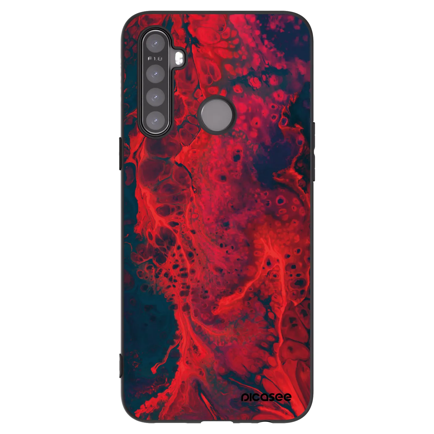 Picasee fekete szilikon tok az alábbi mobiltelefonokra Realme 6i - Organic red