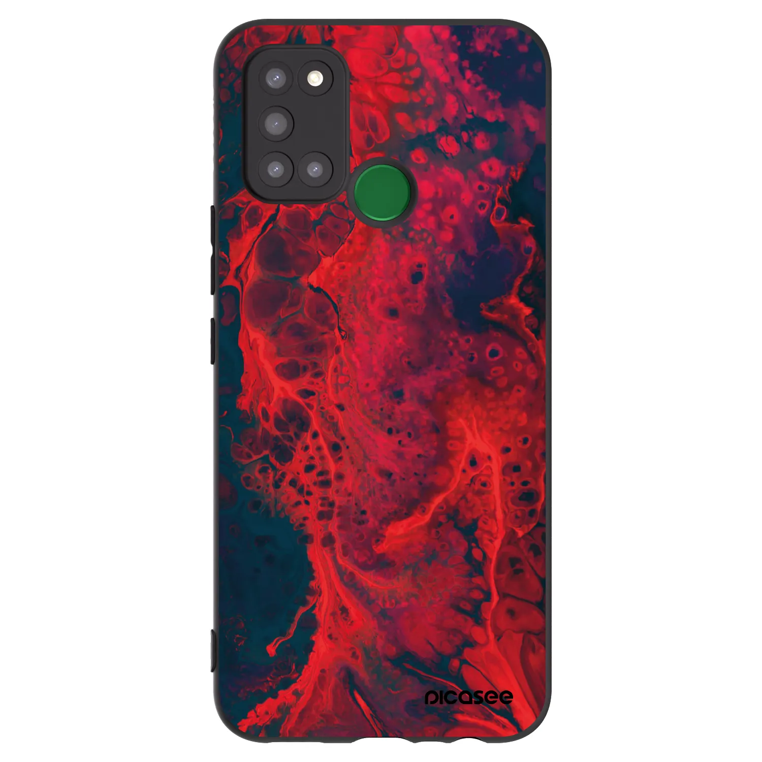 Picasee fekete szilikon tok az alábbi mobiltelefonokra Realme 7i - Organic red