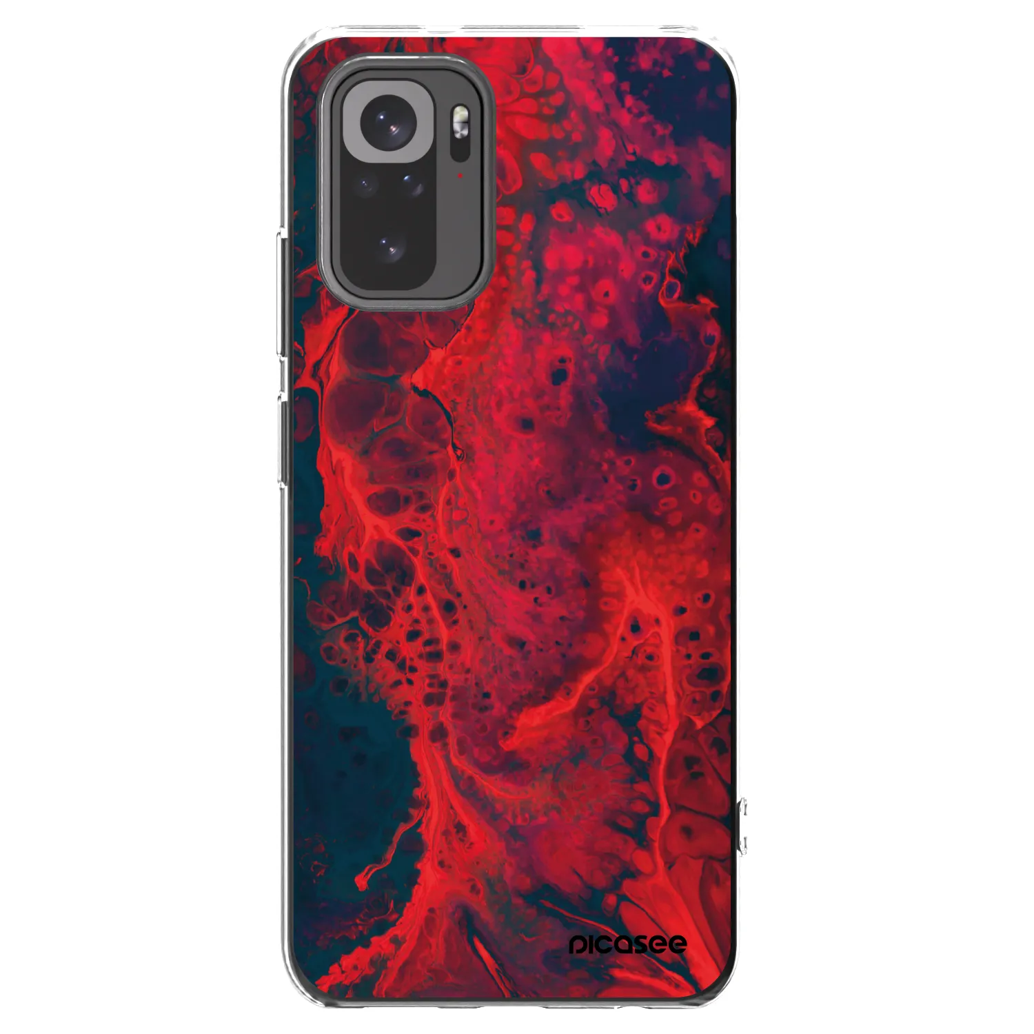 Picasee átlátszó szilikon tok az alábbi mobiltelefonokra Xiaomi Redmi Note 10S - Organic red