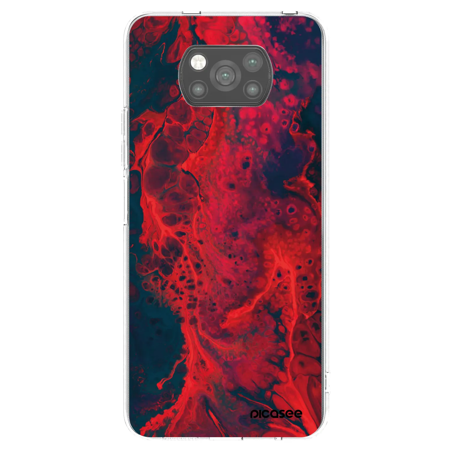 Picasee fekete szilikon tok az alábbi mobiltelefonokra Xiaomi Poco X3 Pro - Organic red