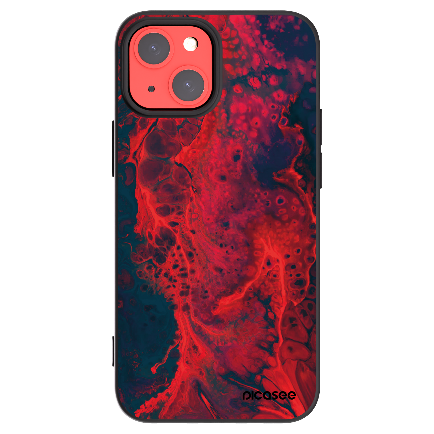 Picasee fekete szilikon tok az alábbi mobiltelefonokra Apple iPhone 13 mini - Organic red