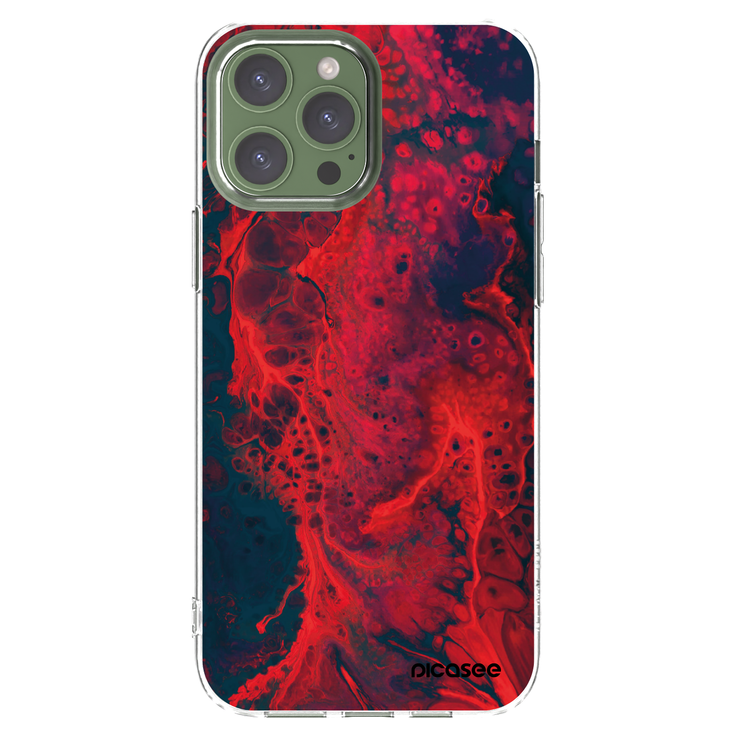 Picasee átlátszó szilikon tok az alábbi mobiltelefonokra Apple iPhone 13 Pro Max - Organic red