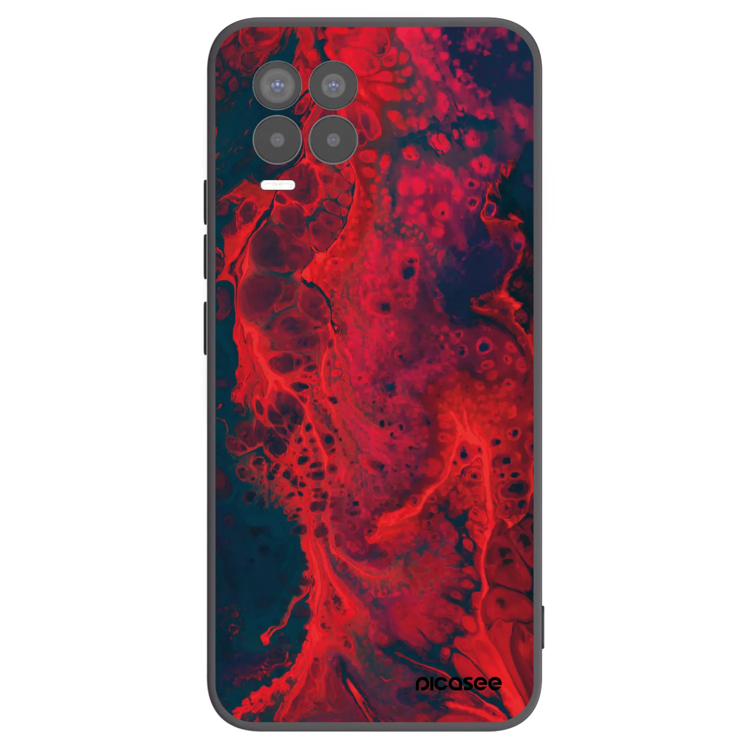 Picasee fekete szilikon tok az alábbi mobiltelefonokra Realme 8 Pro - Organic red