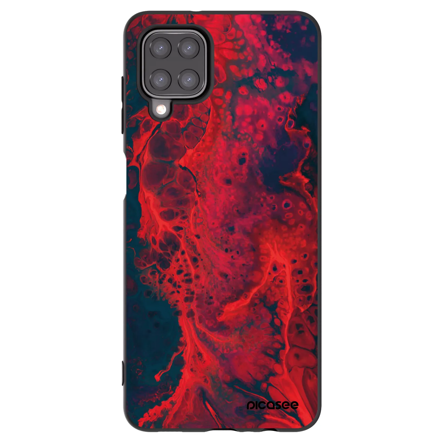 Picasee fekete szilikon tok az alábbi mobiltelefonokra Samsung Galaxy M12 M127F - Organic red