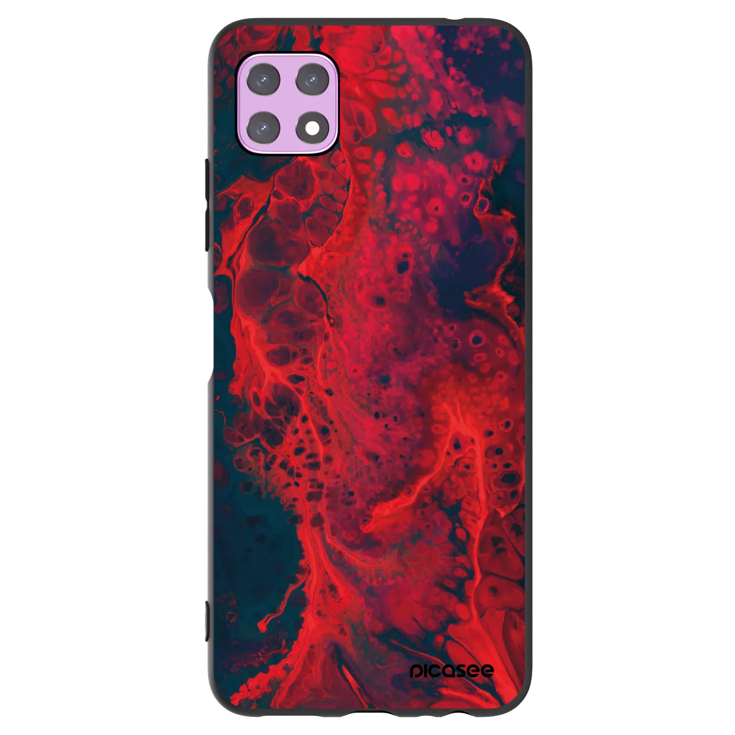 Picasee fekete szilikon tok az alábbi mobiltelefonokra Samsung Galaxy A22 A226B 5G - Organic red