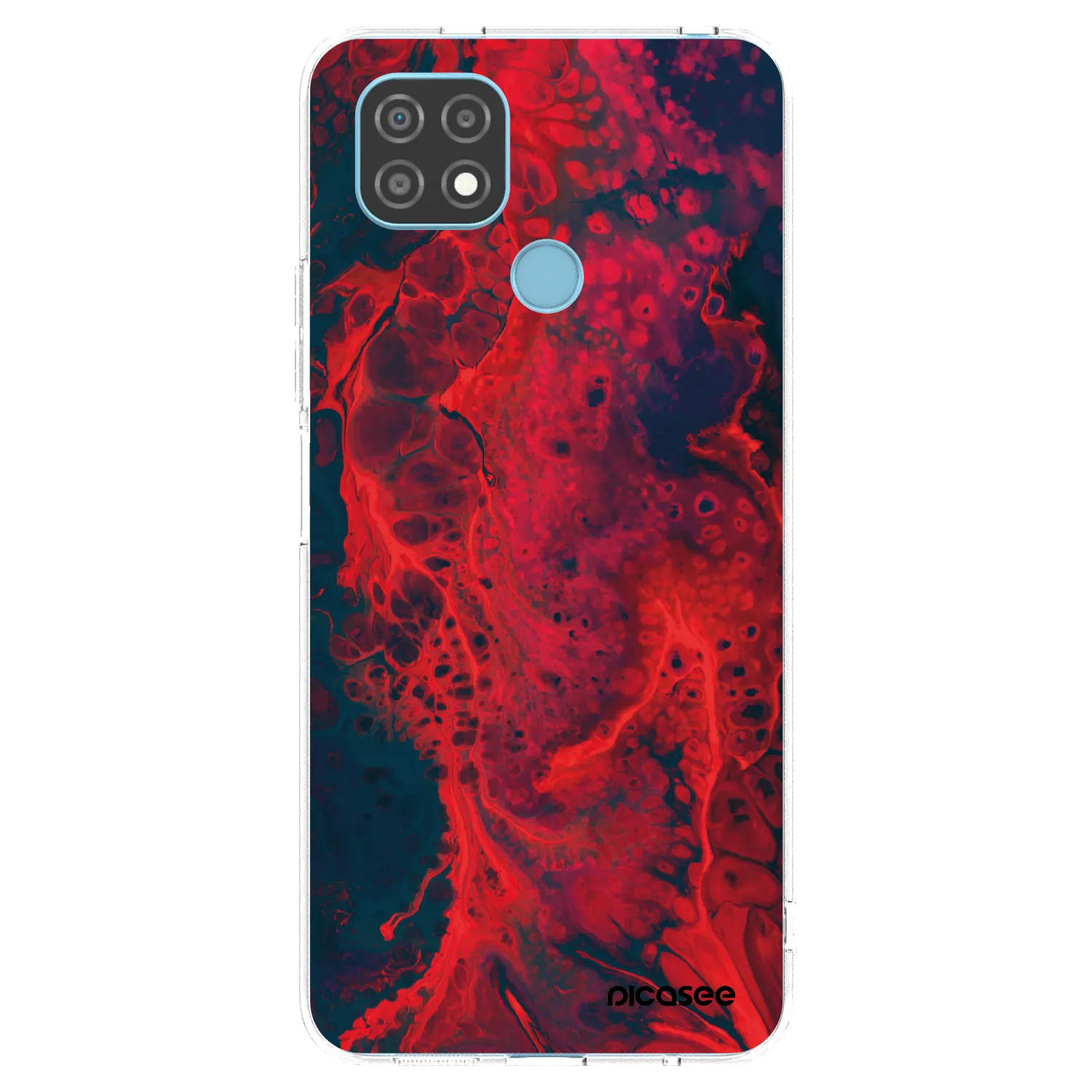 Picasee átlátszó szilikon tok az alábbi mobiltelefonokra Realme C21 - Organic red