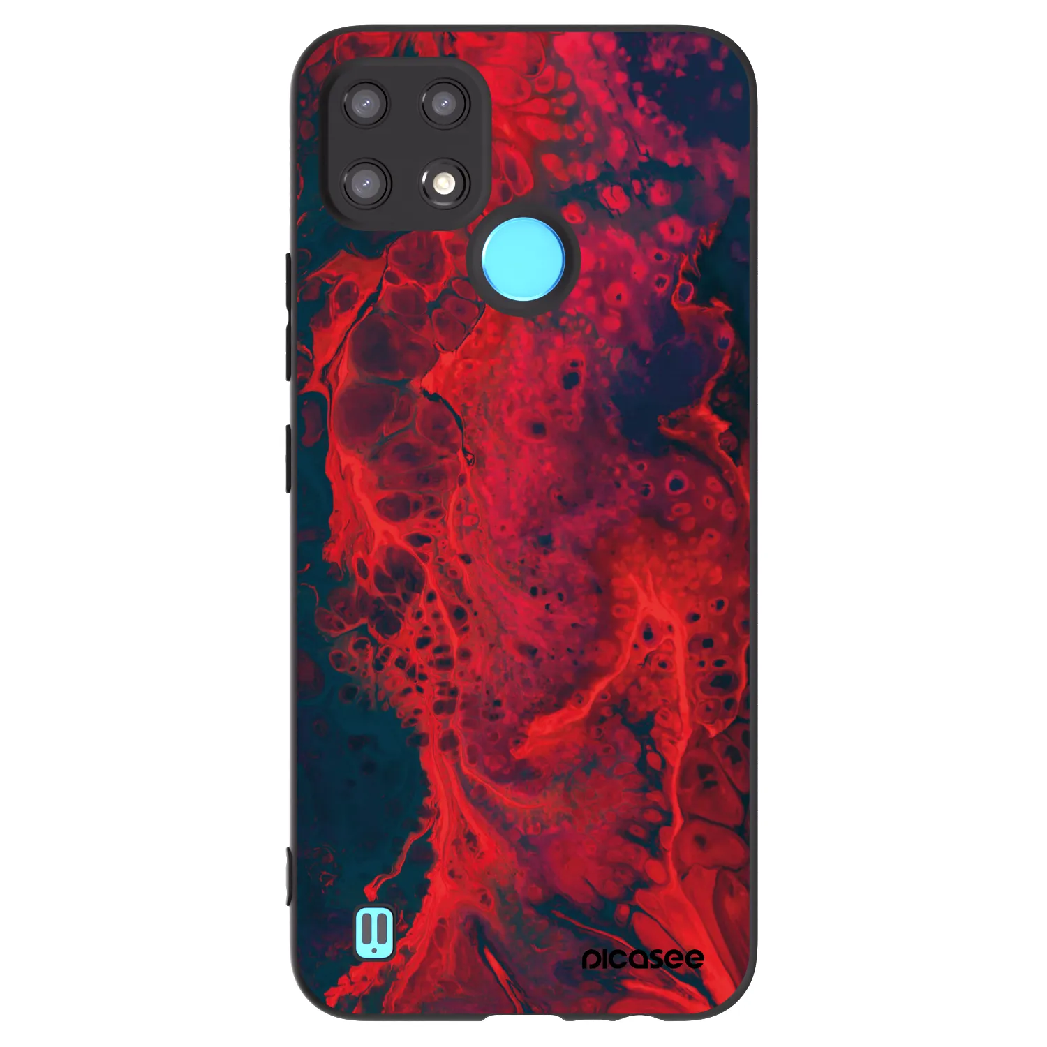 Picasee fekete szilikon tok az alábbi mobiltelefonokra Realme C21 - Organic red