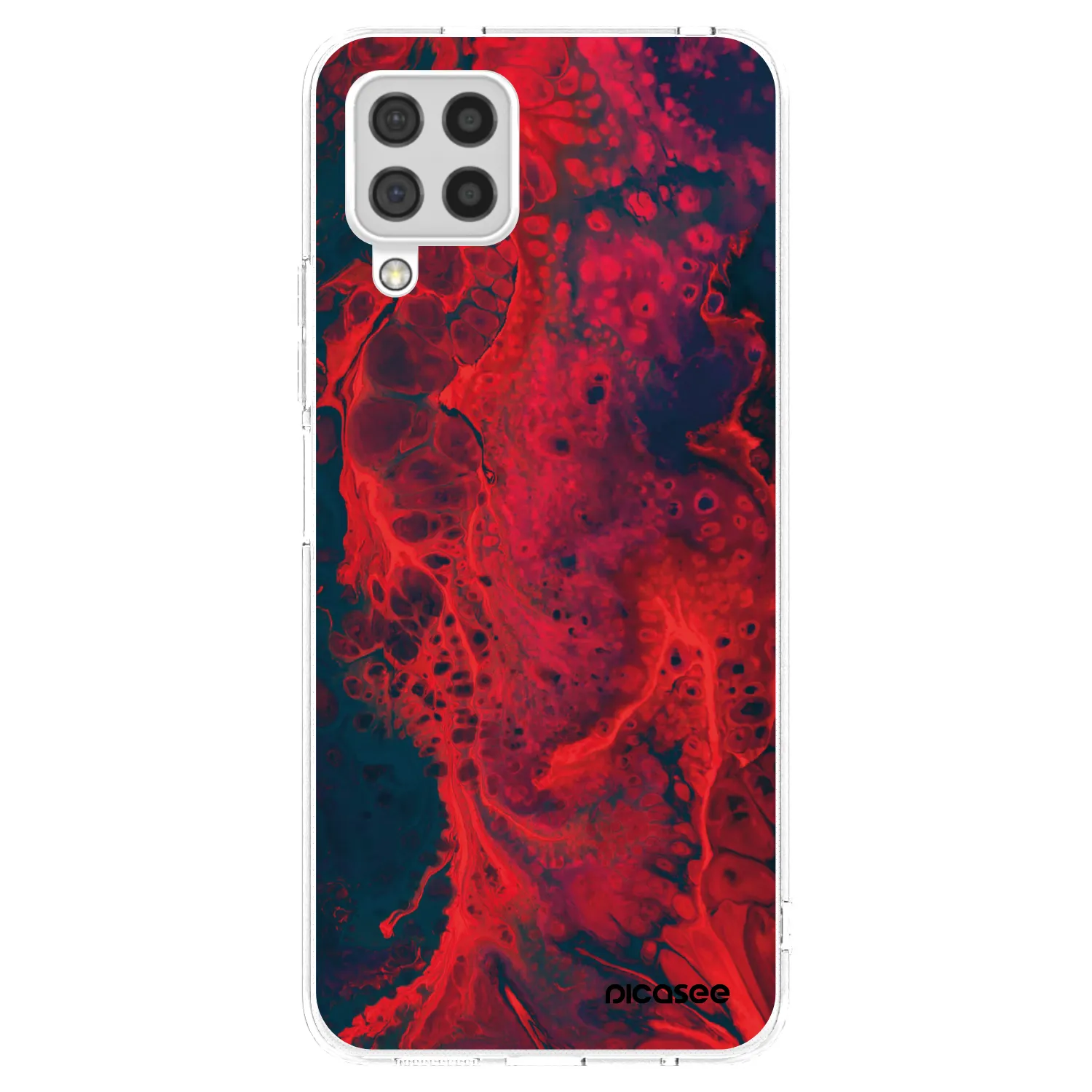 Picasee átlátszó szilikon tok az alábbi mobiltelefonokra Samsung Galaxy A22 A225F 4G - Organic red