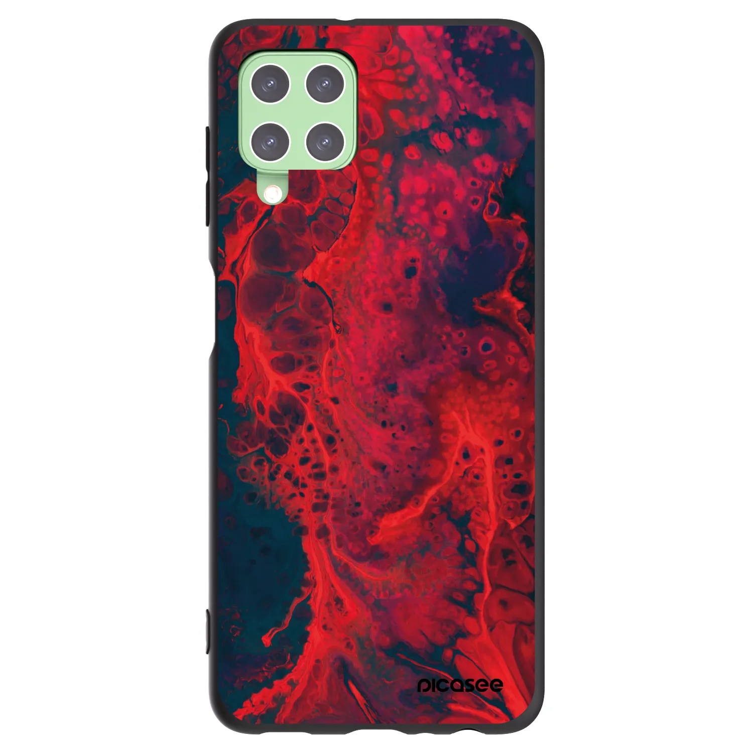 Picasee fekete szilikon tok az alábbi mobiltelefonokra Samsung Galaxy A22 A225F 4G - Organic red