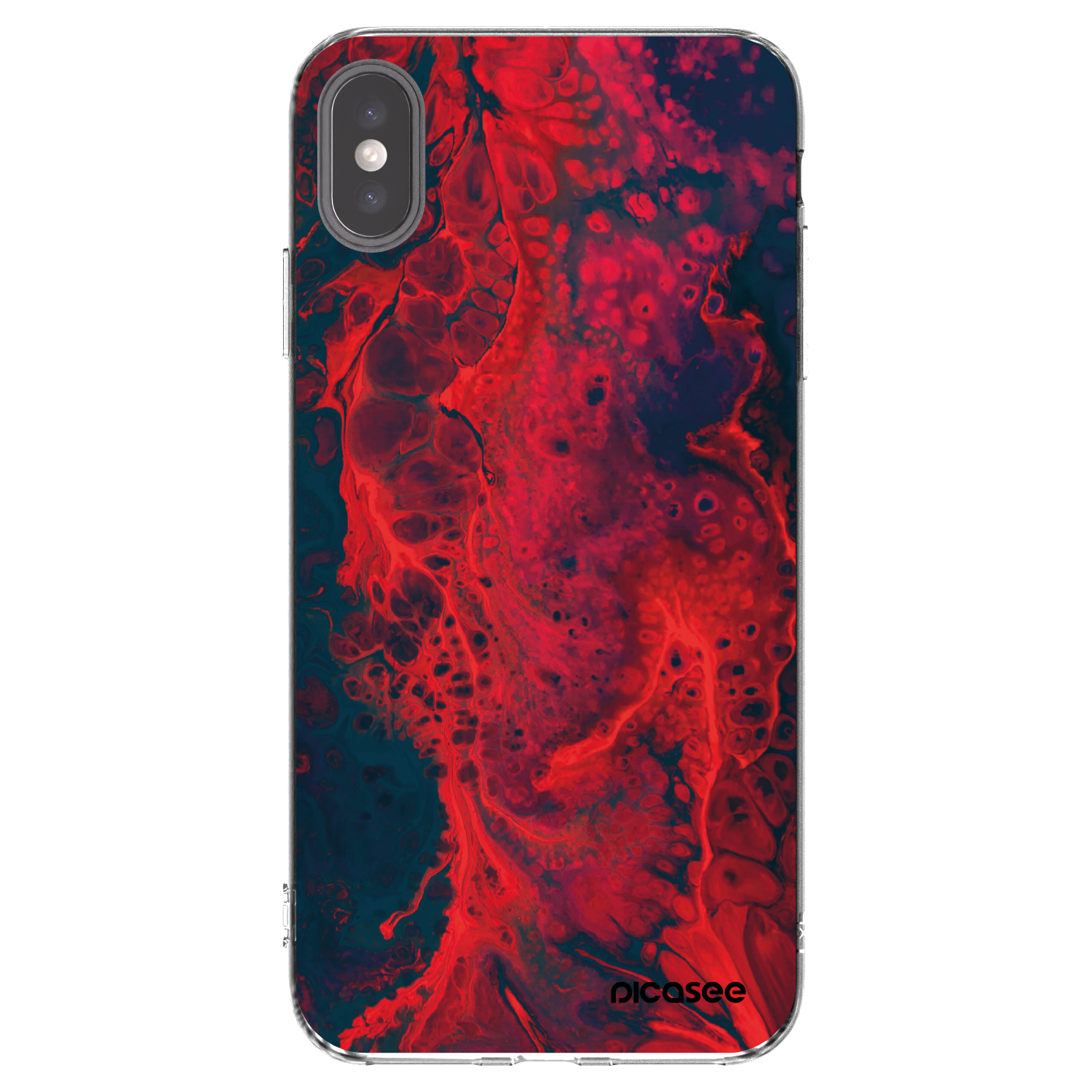 Picasee átlátszó szilikon tok az alábbi mobiltelefonokra Apple iPhone XS Max - Organic red