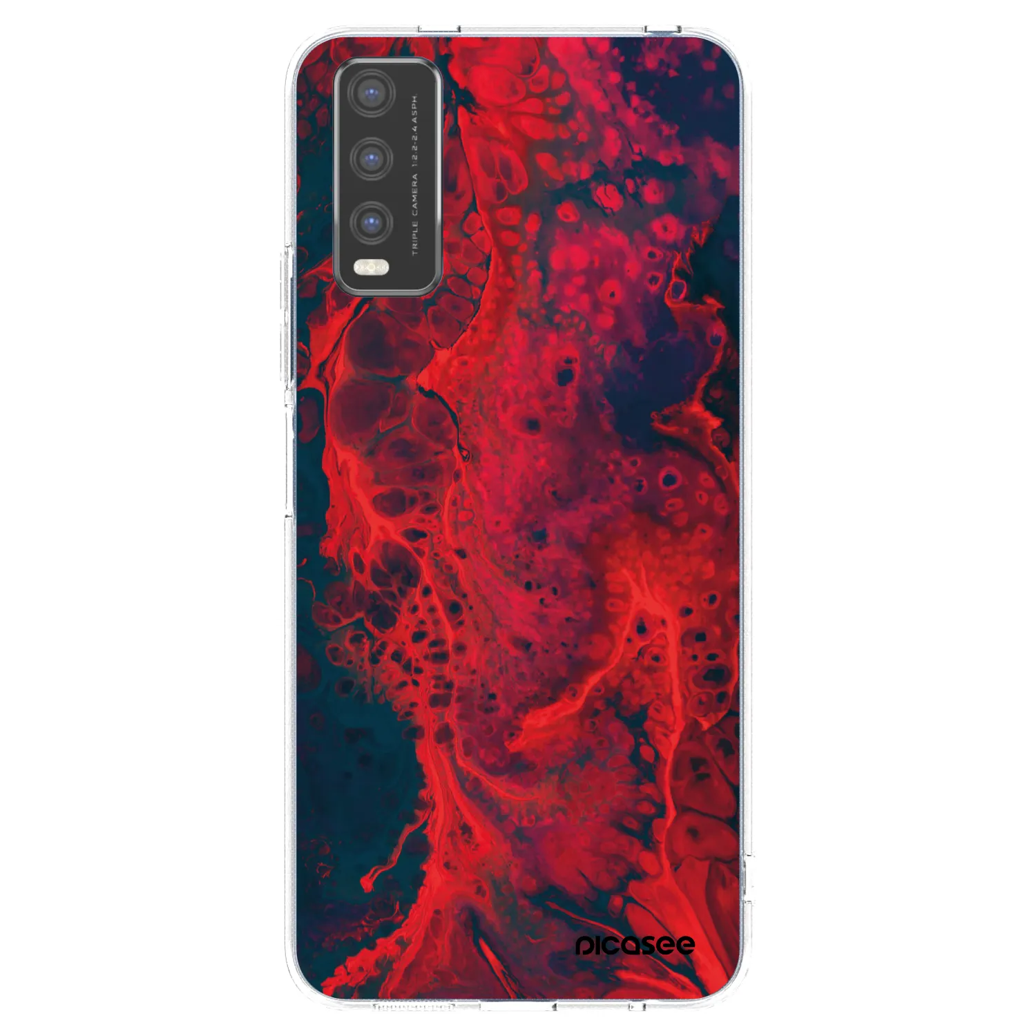 Picasee átlátszó szilikon tok az alábbi mobiltelefonokra Vivo Y20s - Organic red