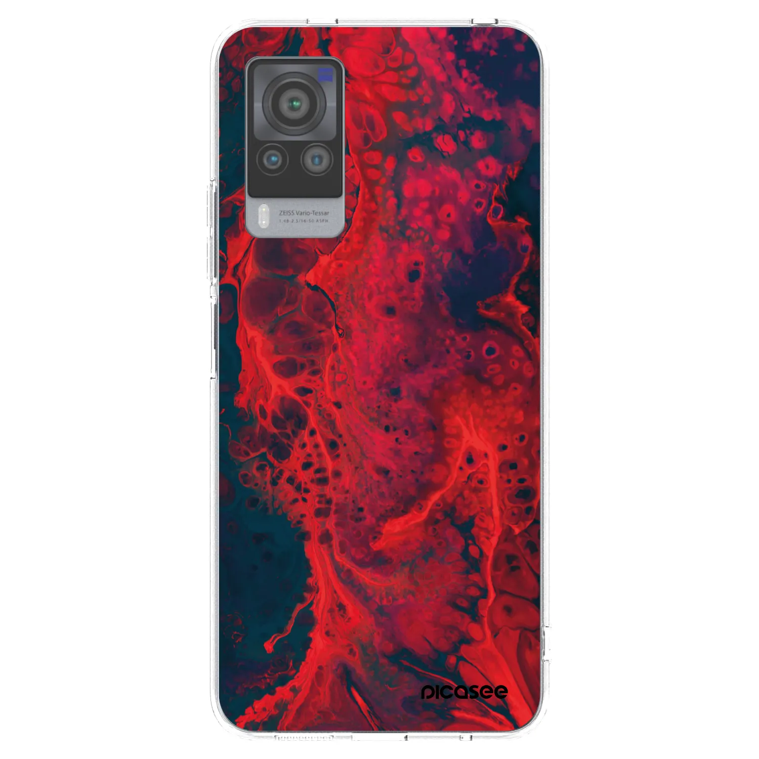 Picasee átlátszó szilikon tok az alábbi mobiltelefonokra Vivo X60 Pro 5G - Organic red