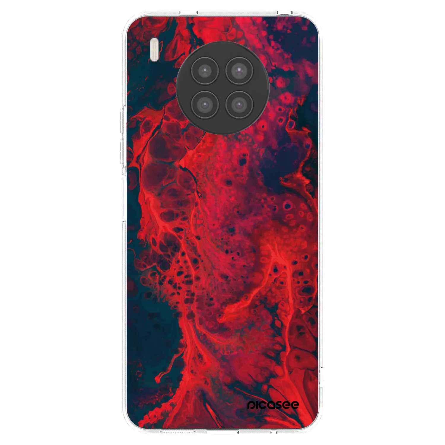 Picasee átlátszó szilikon tok az alábbi mobiltelefonokra Huawei Nova 8i - Organic red