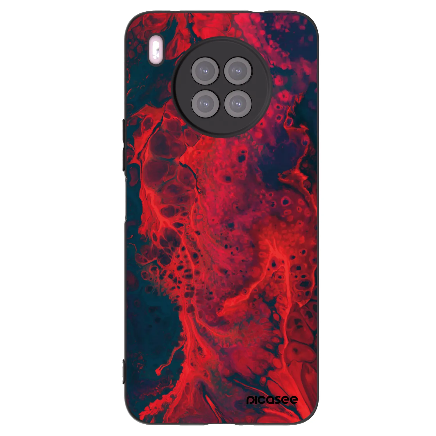 Picasee fekete szilikon tok az alábbi mobiltelefonokra Huawei Nova 8i - Organic red