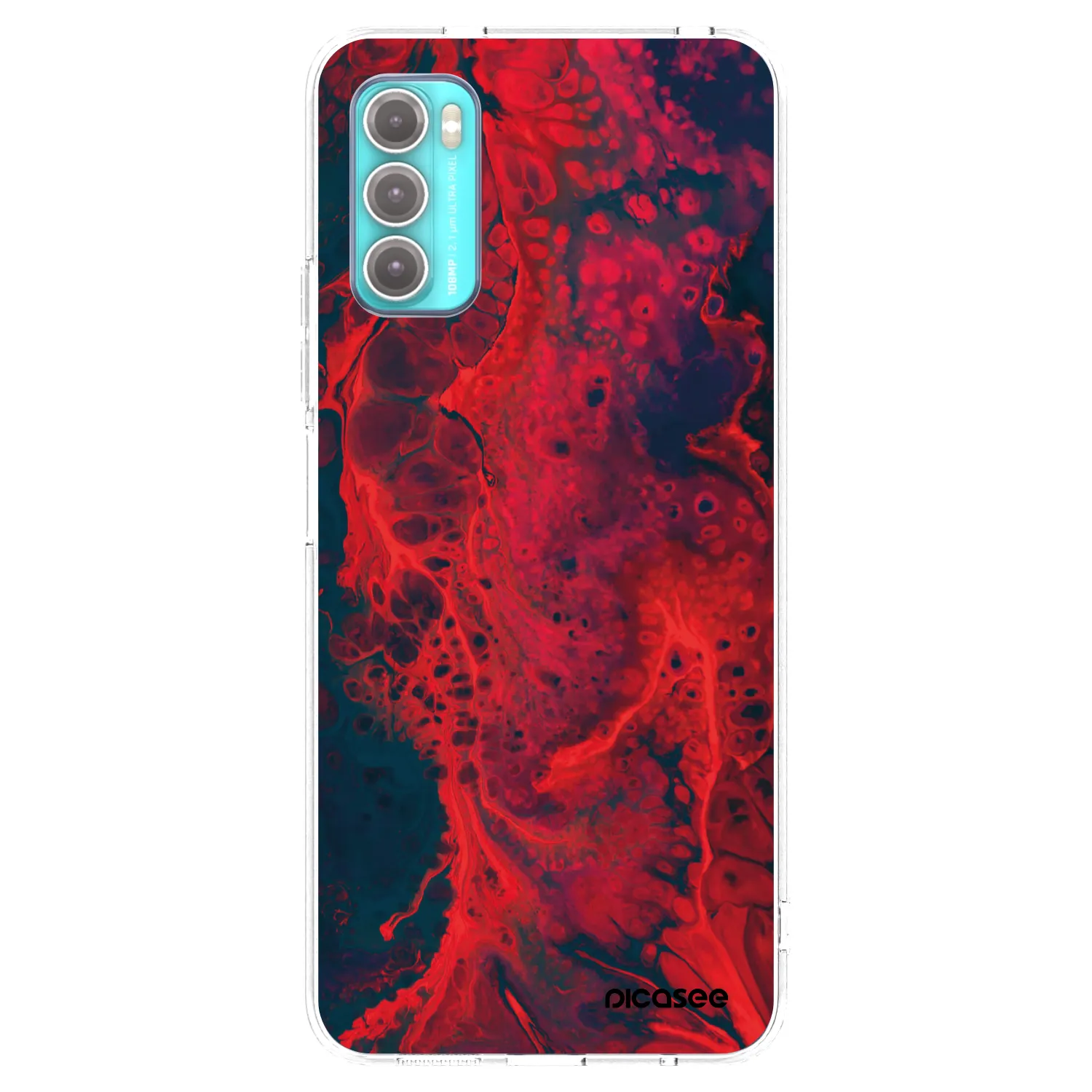 Picasee átlátszó szilikon tok az alábbi mobiltelefonokra Motorola Moto G60 - Organic red