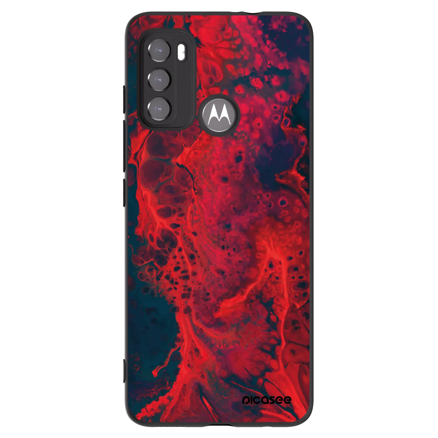 Picasee fekete szilikon tok az alábbi mobiltelefonokra Motorola Moto G60 - Organic red