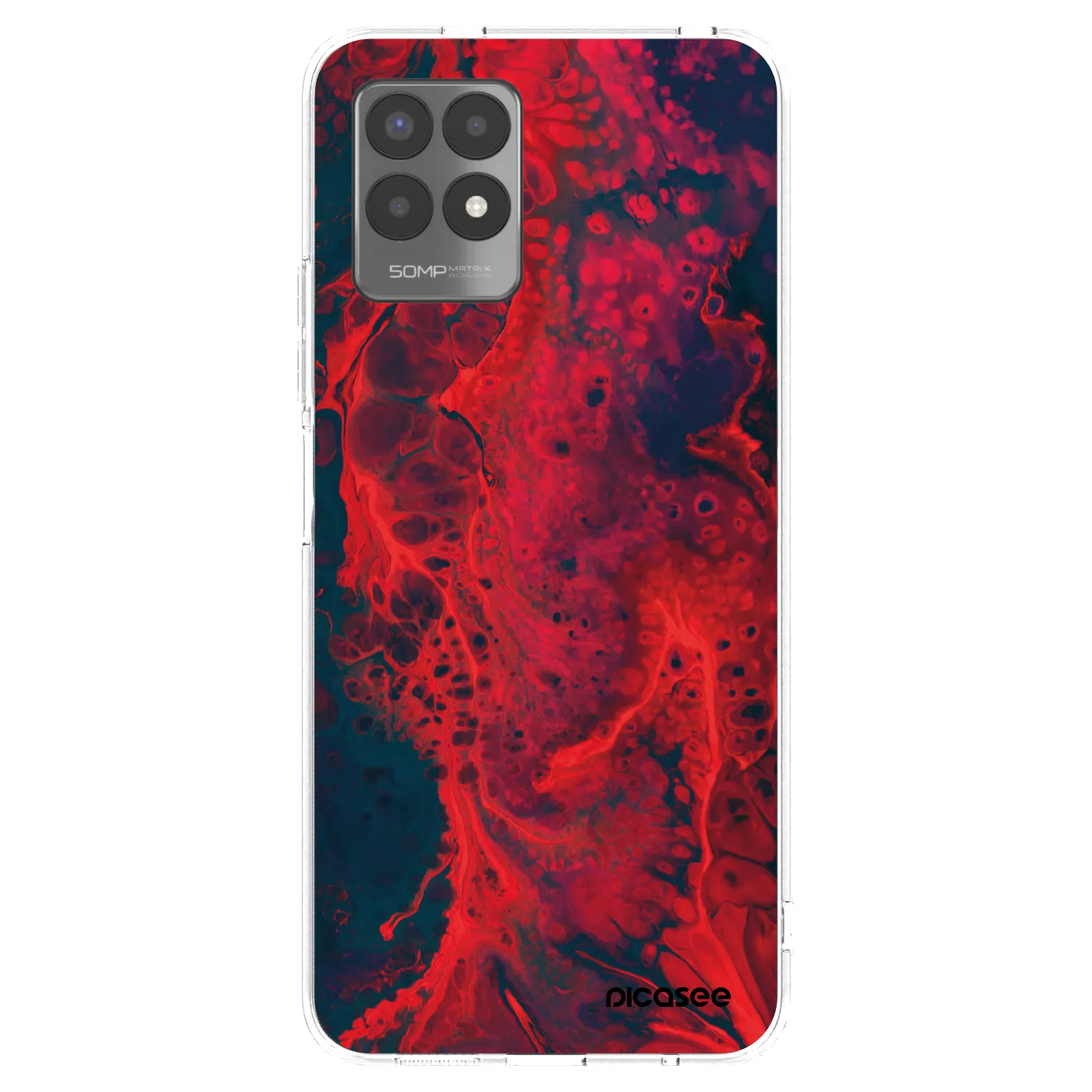 Picasee átlátszó szilikon tok az alábbi mobiltelefonokra Realme 8i - Organic red