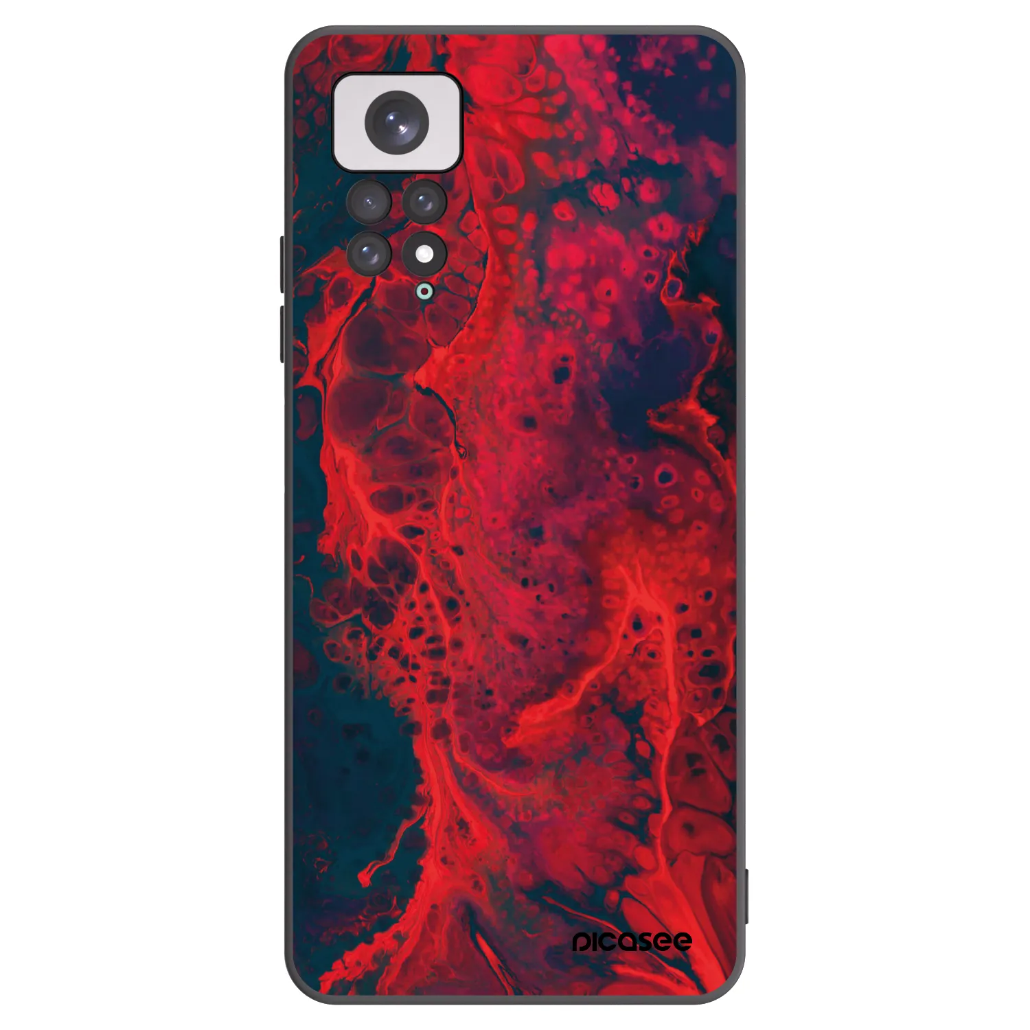 Picasee fekete szilikon tok az alábbi mobiltelefonokra Xiaomi Redmi Note 11 - Organic red