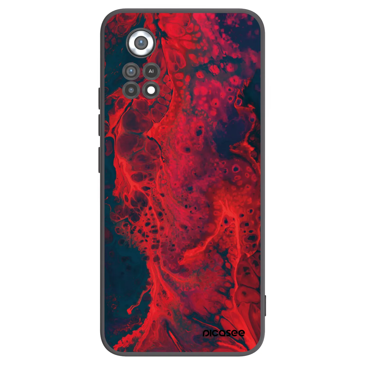 Picasee fekete szilikon tok az alábbi mobiltelefonokra Xiaomi Poco X4 Pro 5G - Organic red