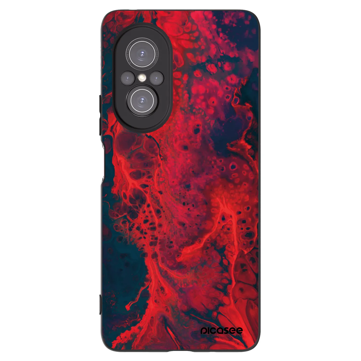 Picasee fekete szilikon tok az alábbi mobiltelefonokra Huawei Nova 9 SE - Organic red
