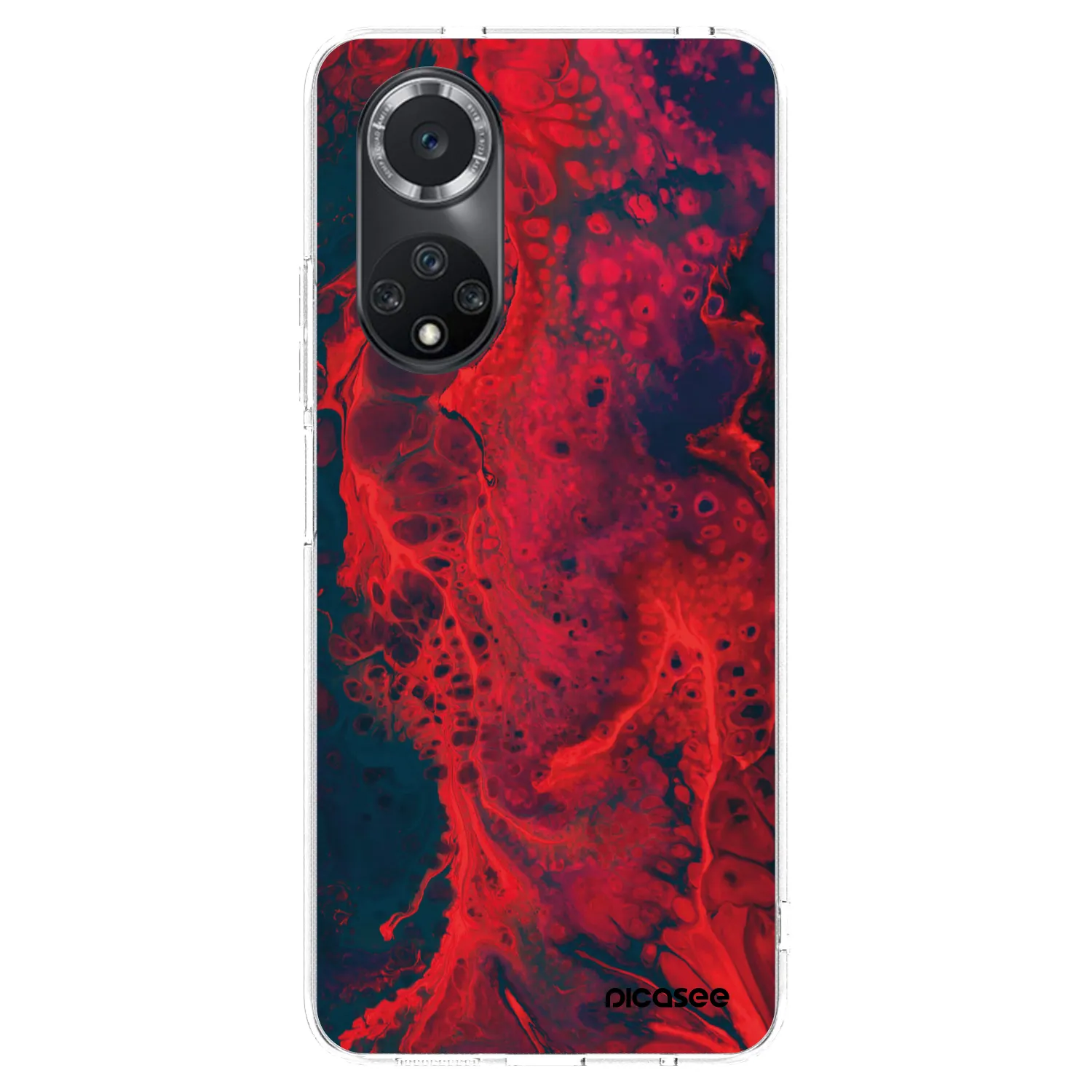 Picasee átlátszó szilikon tok az alábbi mobiltelefonokra Huawei Nova 9 SE - Organic red