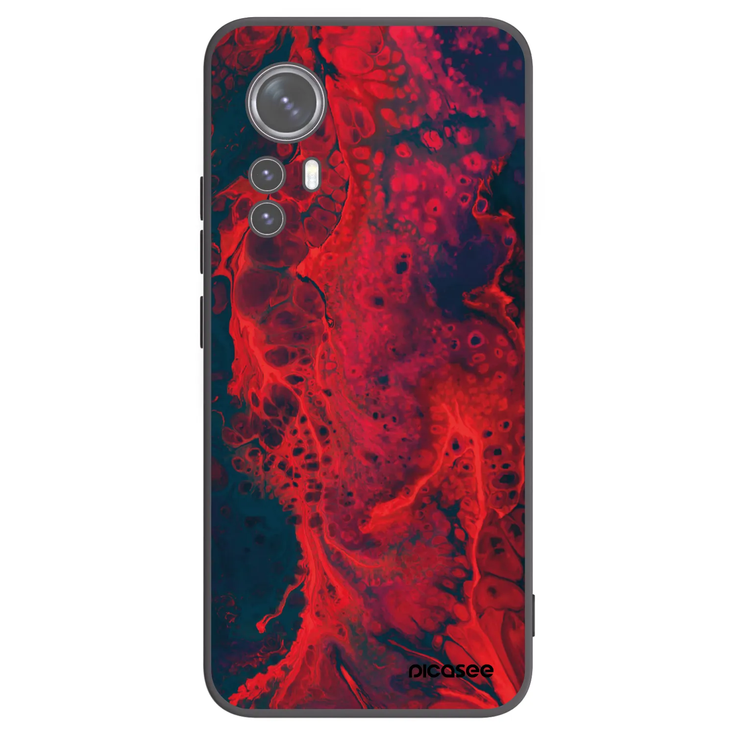 Picasee fekete szilikon tok az alábbi mobiltelefonokra Xiaomi 12 - Organic red