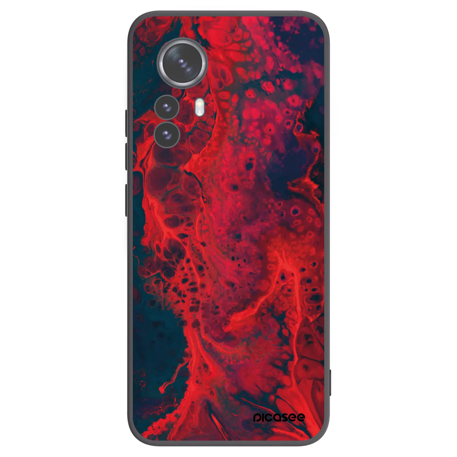 Picasee fekete szilikon tok az alábbi mobiltelefonokra Xiaomi 12 Pro - Organic red