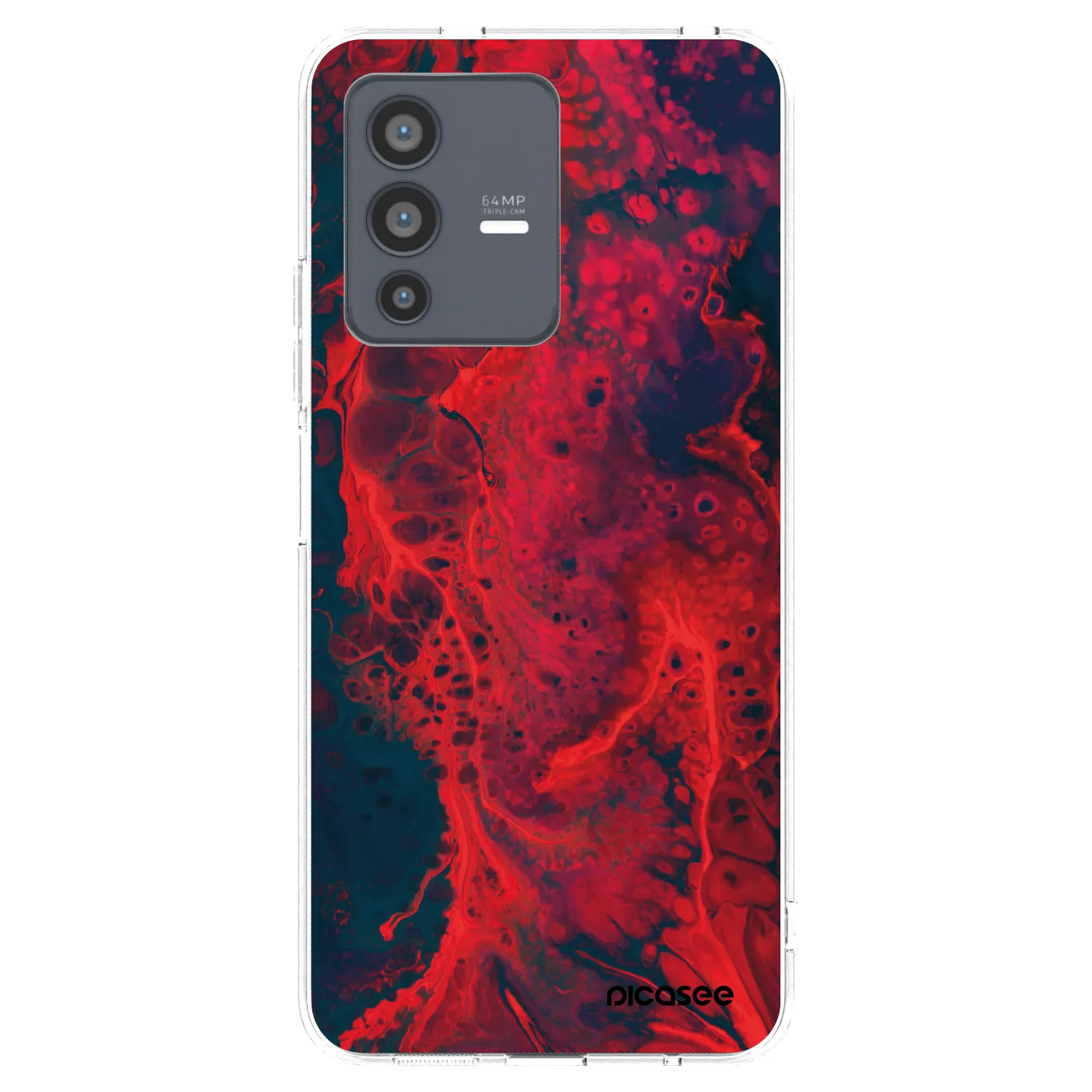Picasee átlátszó szilikon tok az alábbi mobiltelefonokra Vivo V23 5G - Organic red