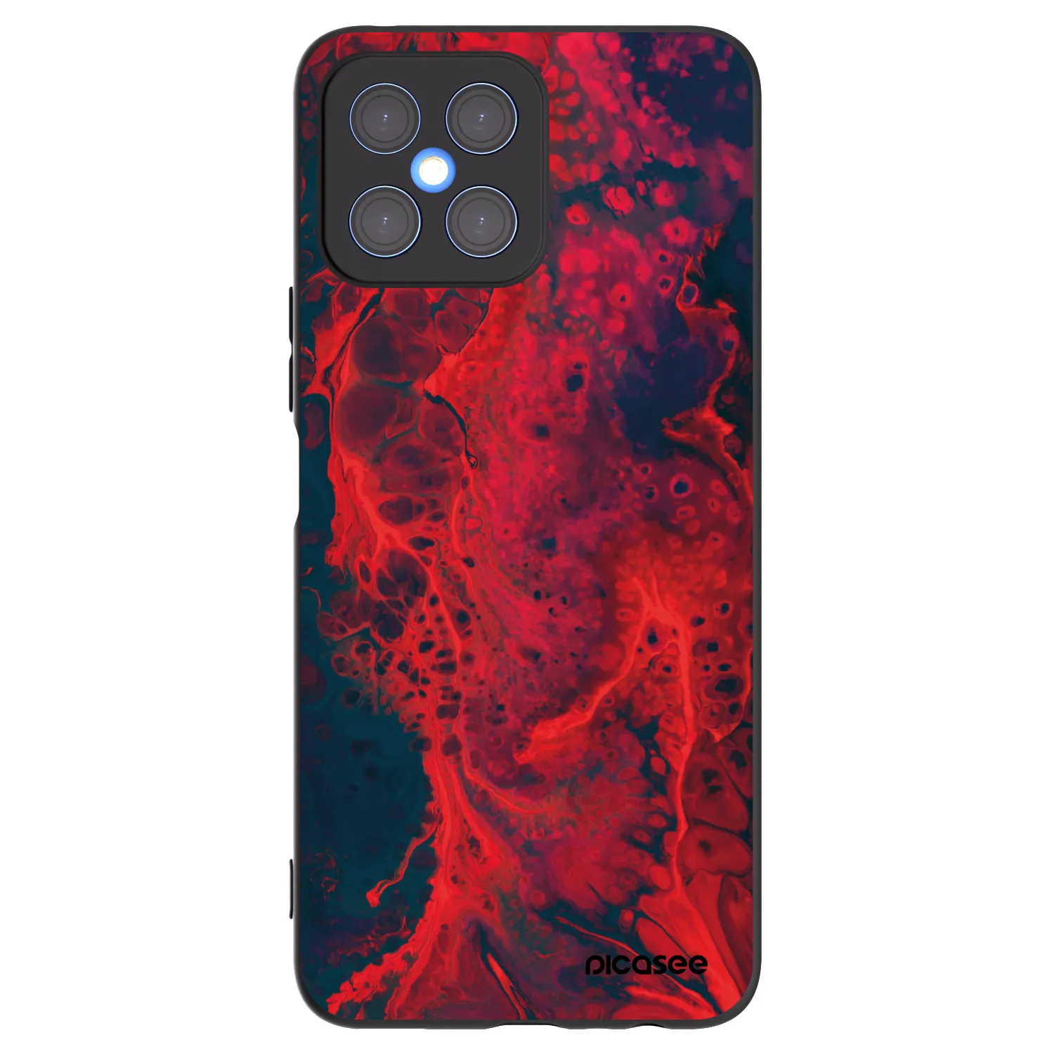 Picasee fekete szilikon tok az alábbi mobiltelefonokra Honor X8 4G - Organic red