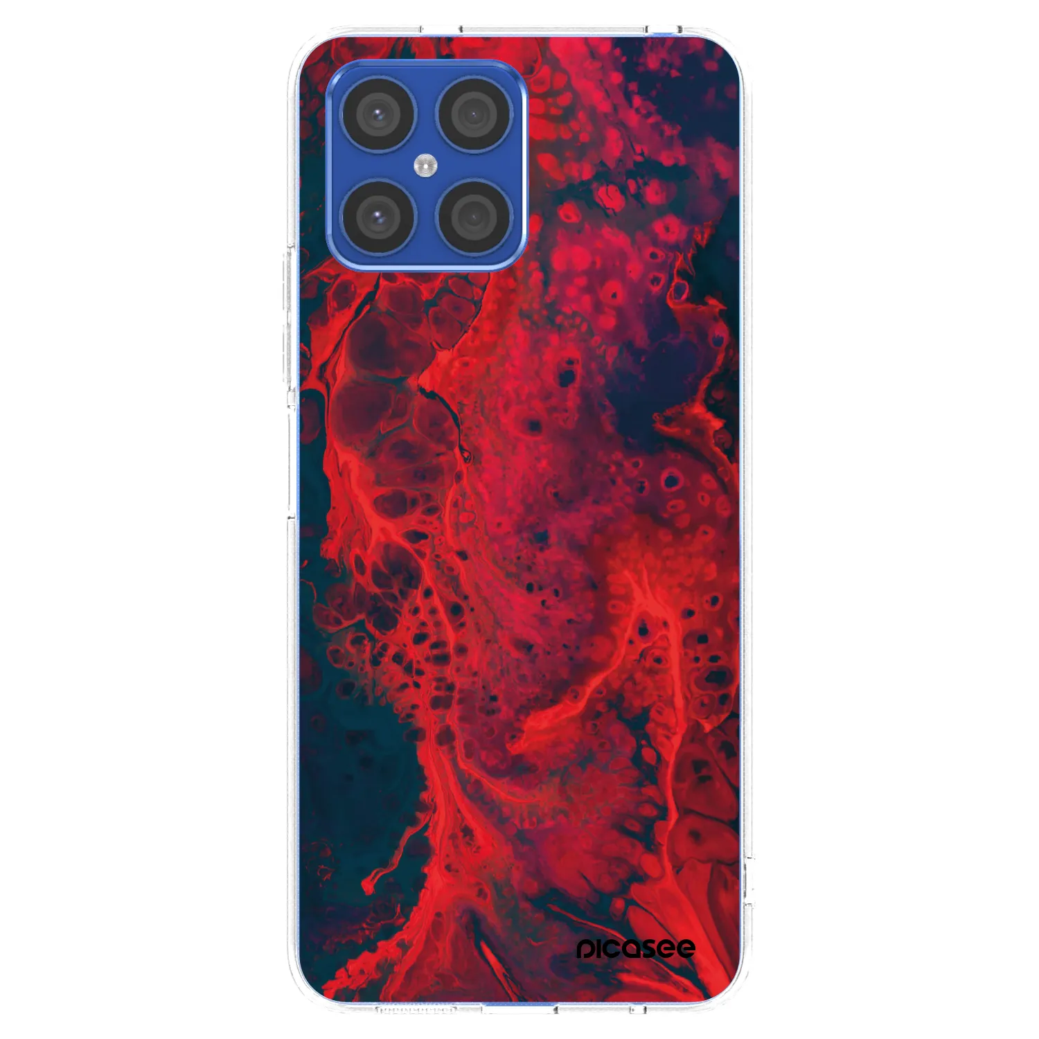 Picasee átlátszó szilikon tok az alábbi mobiltelefonokra Honor X8 4G - Organic red