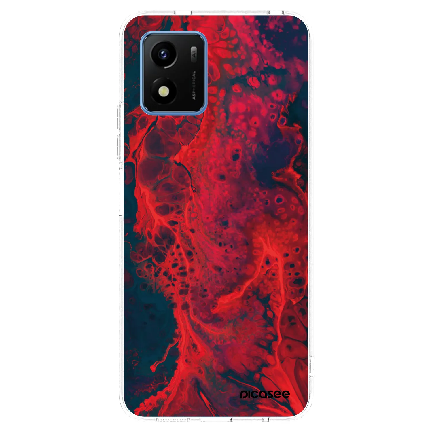 Picasee átlátszó szilikon tok az alábbi mobiltelefonokra Vivo Y01 - Organic red