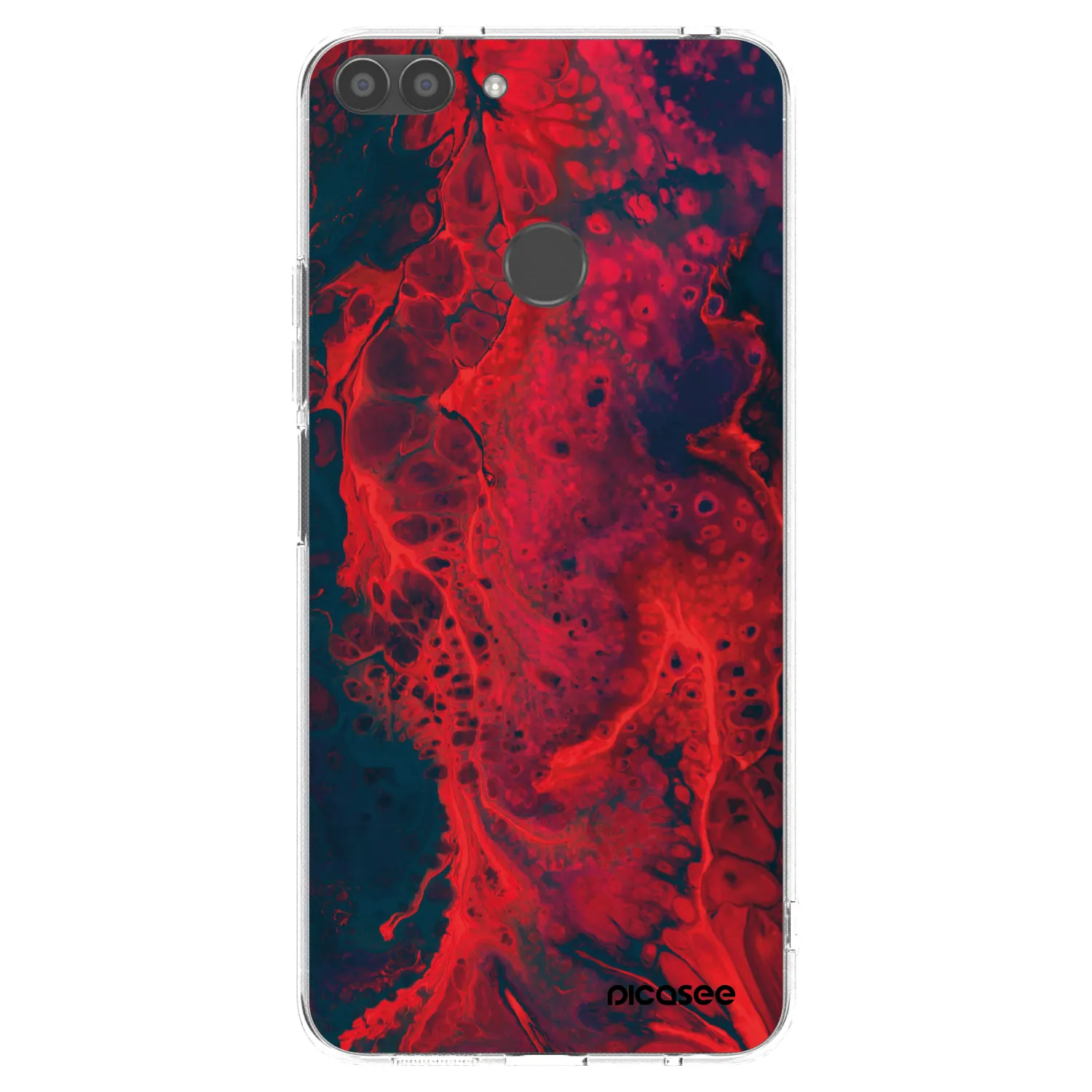 Picasee átlátszó szilikon tok az alábbi mobiltelefonokra Huawei P Smart - Organic red