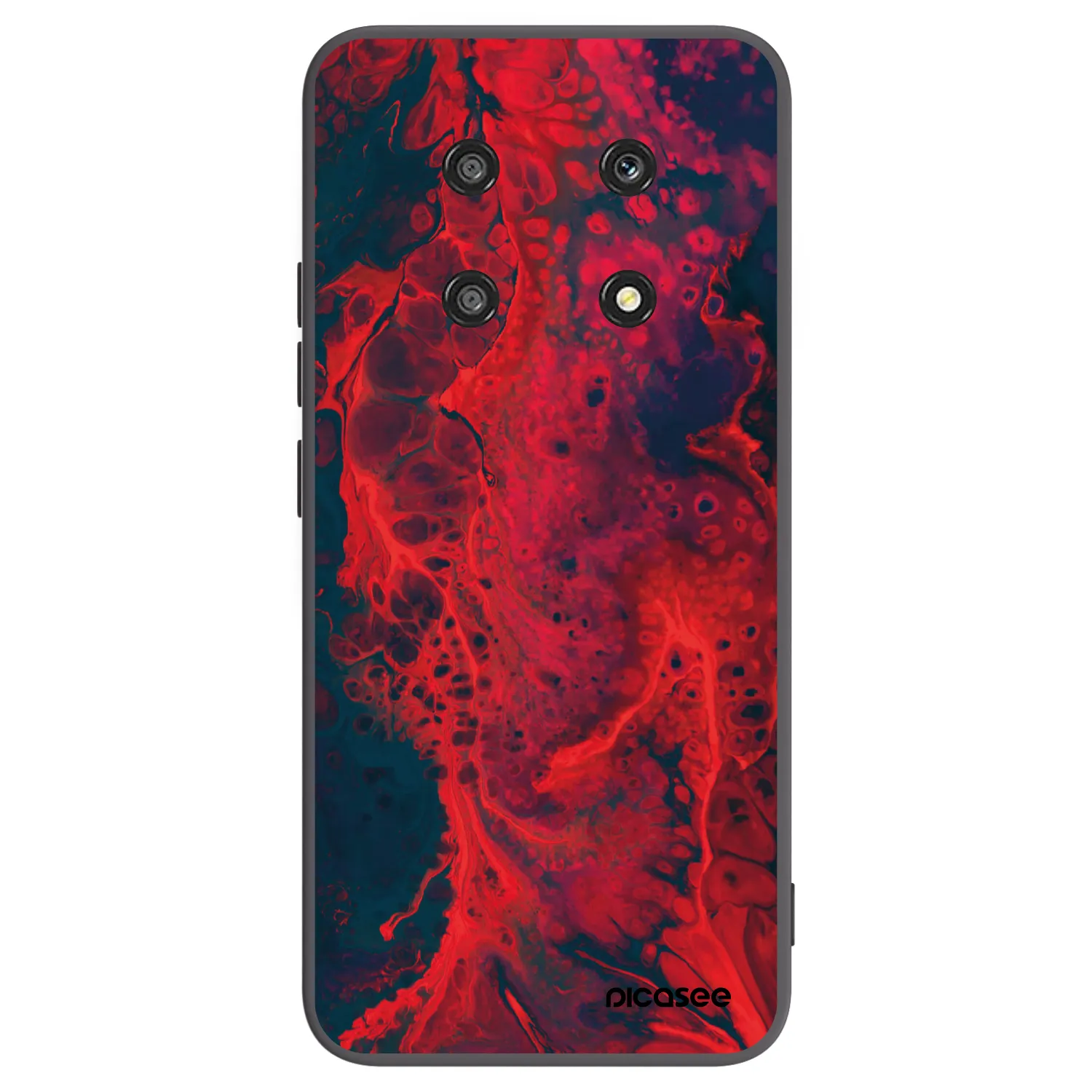 Picasee fekete szilikon tok az alábbi mobiltelefonokra Honor Magic4 Lite 5G - Organic red