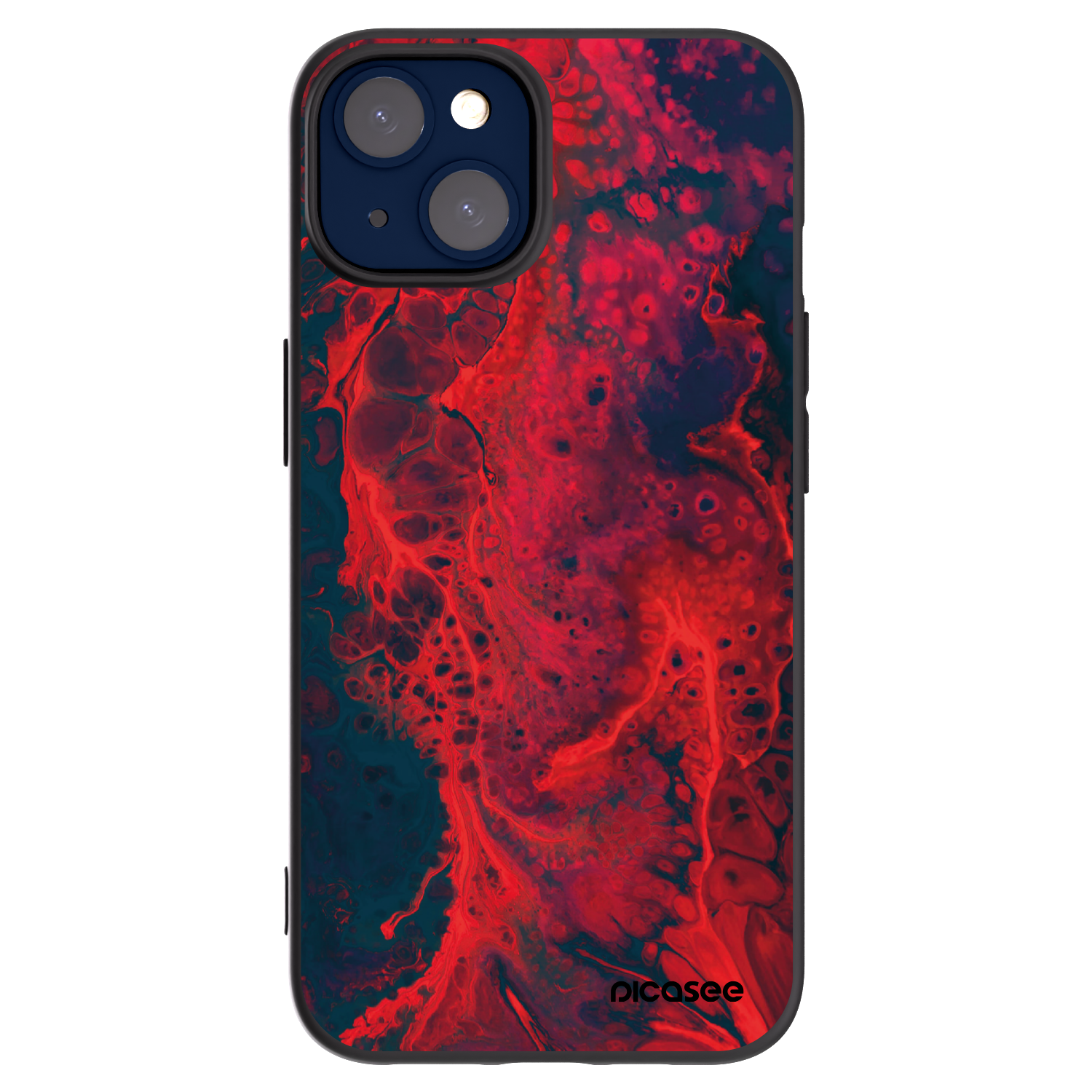Picasee fekete szilikon tok az alábbi mobiltelefonokra Apple iPhone 14 - Organic red