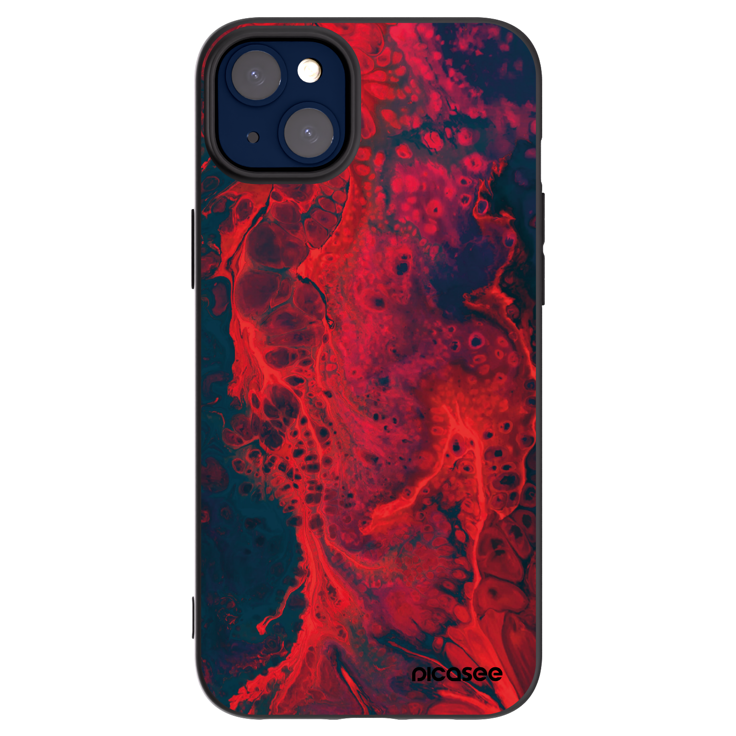 Picasee fekete szilikon tok az alábbi mobiltelefonokra Apple iPhone 14 Plus - Organic red