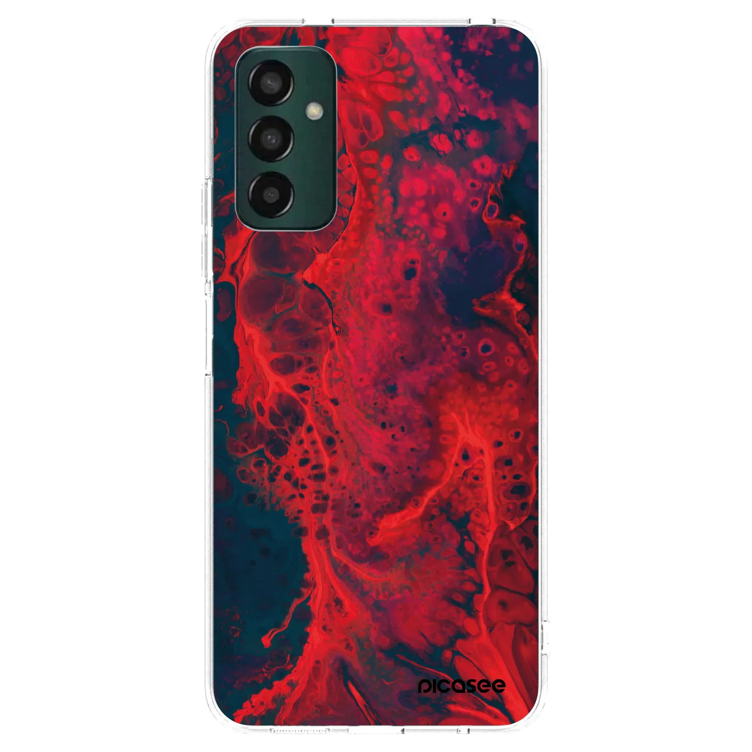 Picasee átlátszó szilikon tok az alábbi mobiltelefonokra Samsung Galaxy M13 M135F - Organic red