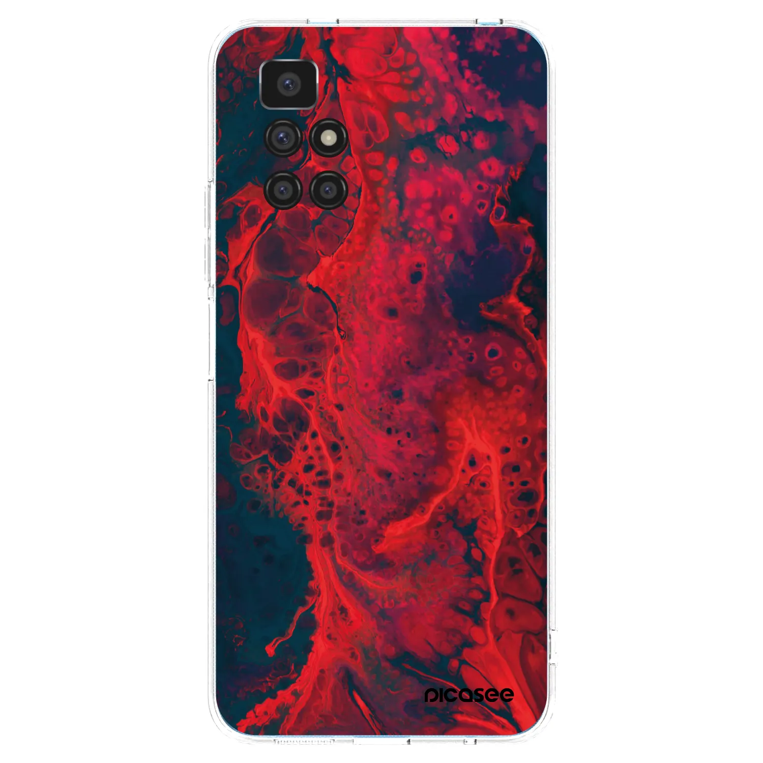 Picasee átlátszó szilikon tok az alábbi mobiltelefonokra Xiaomi Redmi 10 (2022) - Organic red