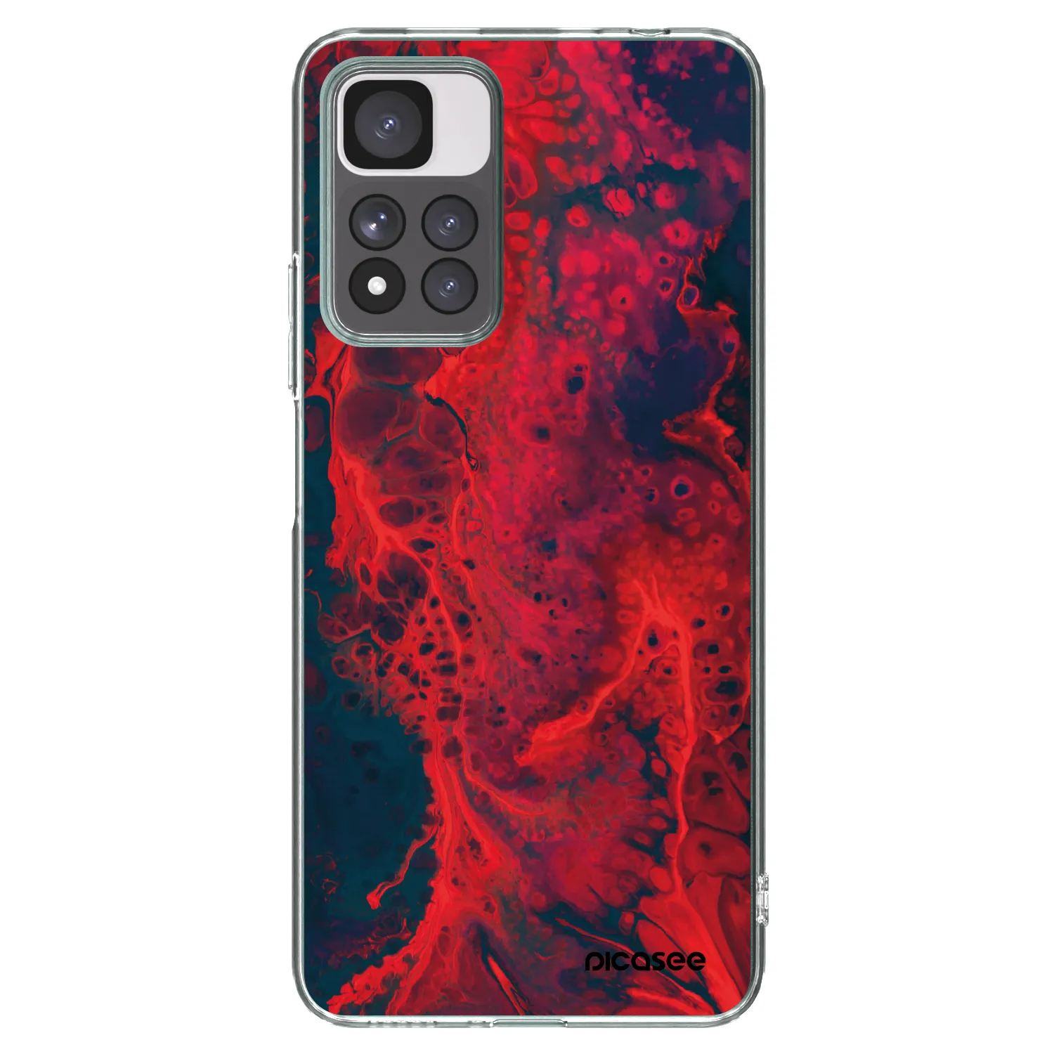Picasee átlátszó szilikon tok az alábbi mobiltelefonokra Xiaomi Redmi Note 11 Pro+ 5G - Organic red