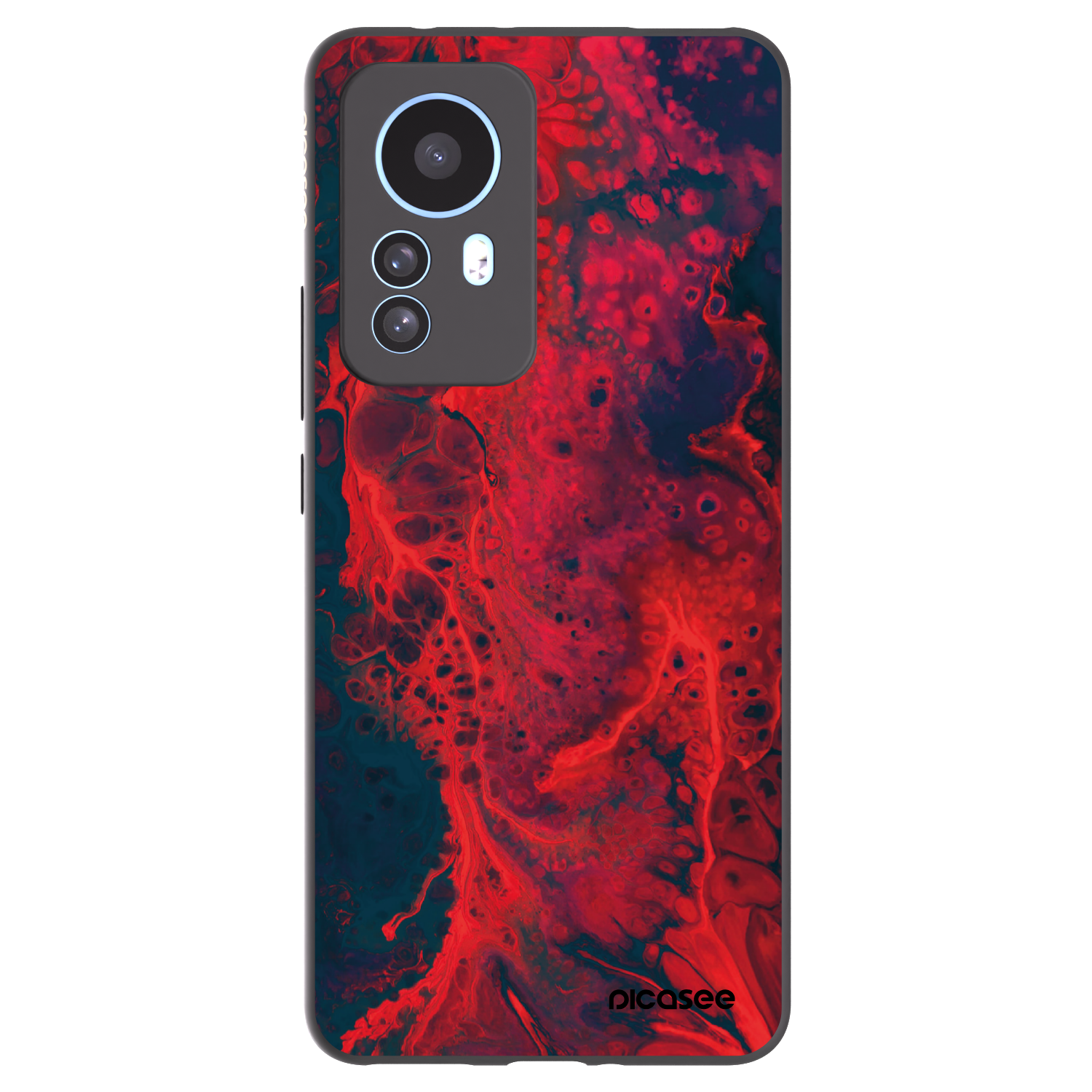 Picasee fekete szilikon tok az alábbi mobiltelefonokra Xiaomi 12T - Organic red